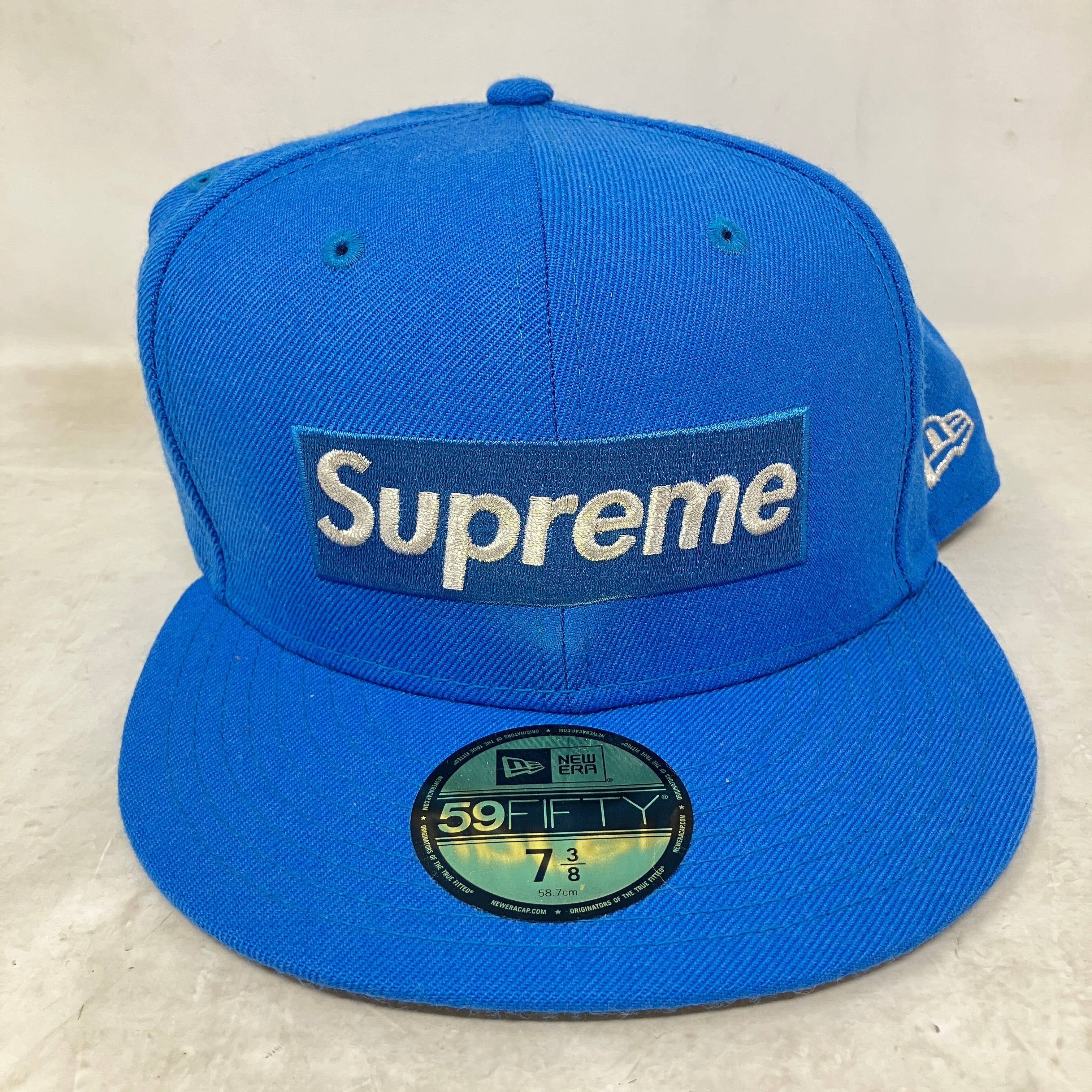 Supreme $1M Metallic Box Logo New Era Light Blue