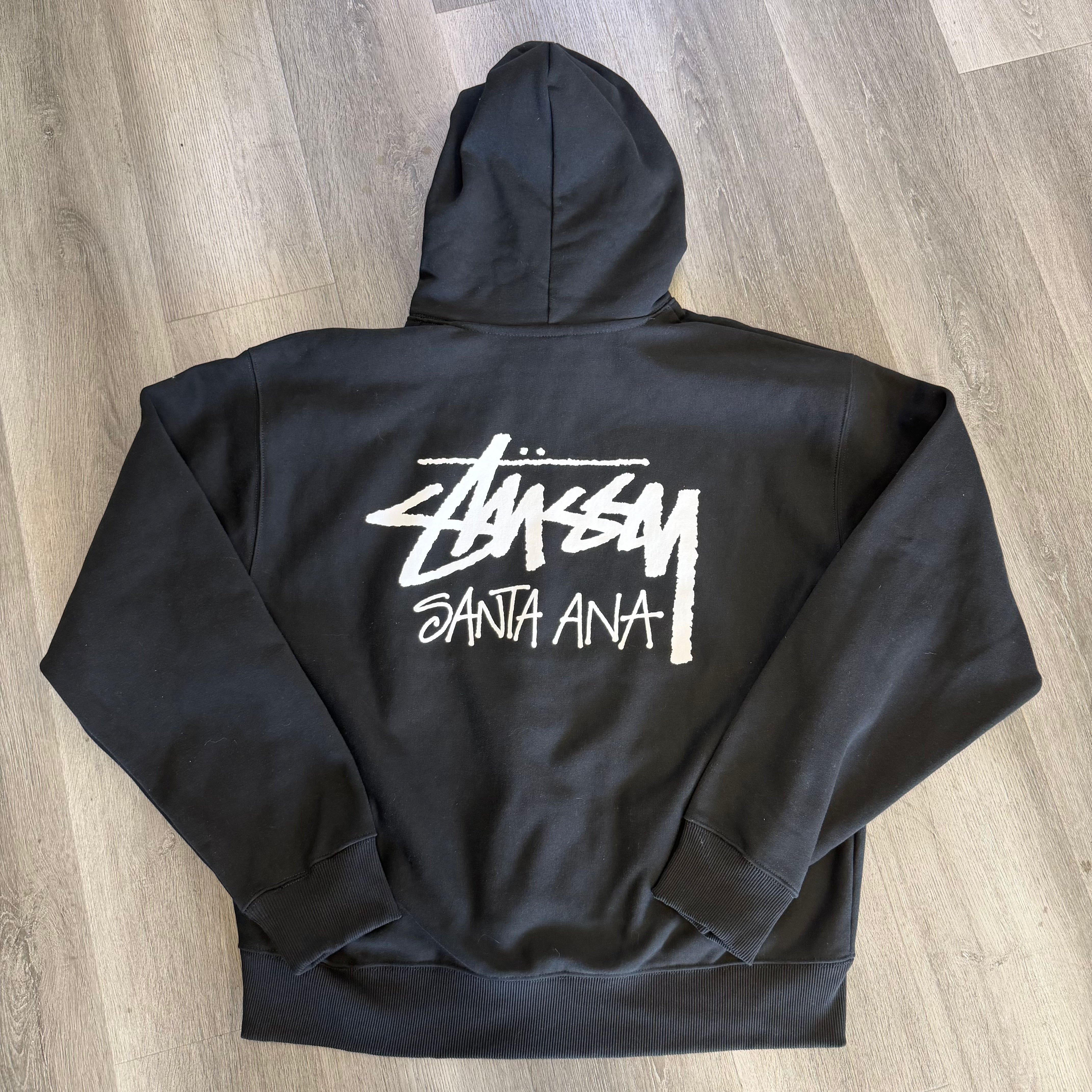 Stussy Stock Santa Ana Logo Hoodie Black