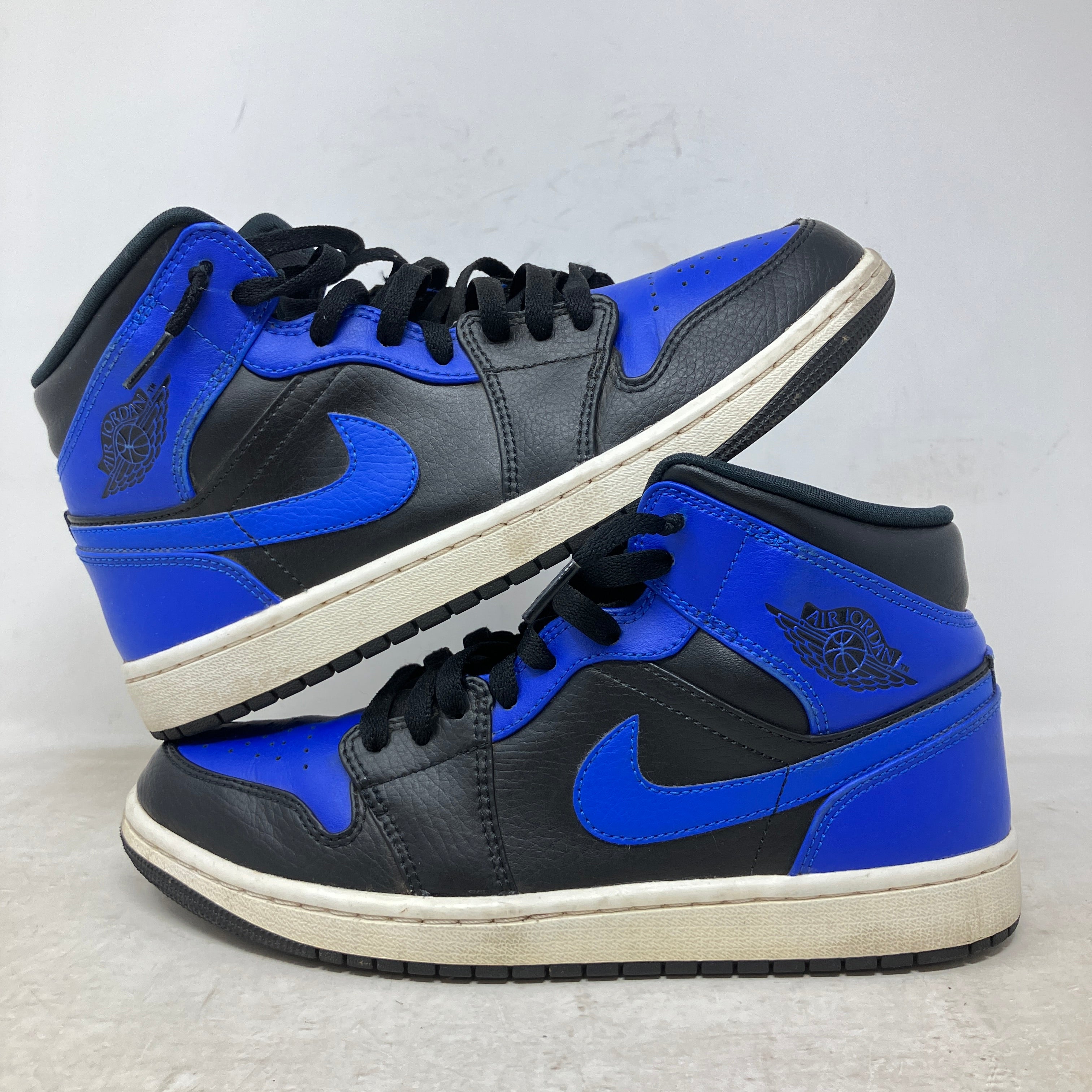 Jordan 1 Mid Hyper Royal Tumbled Leather