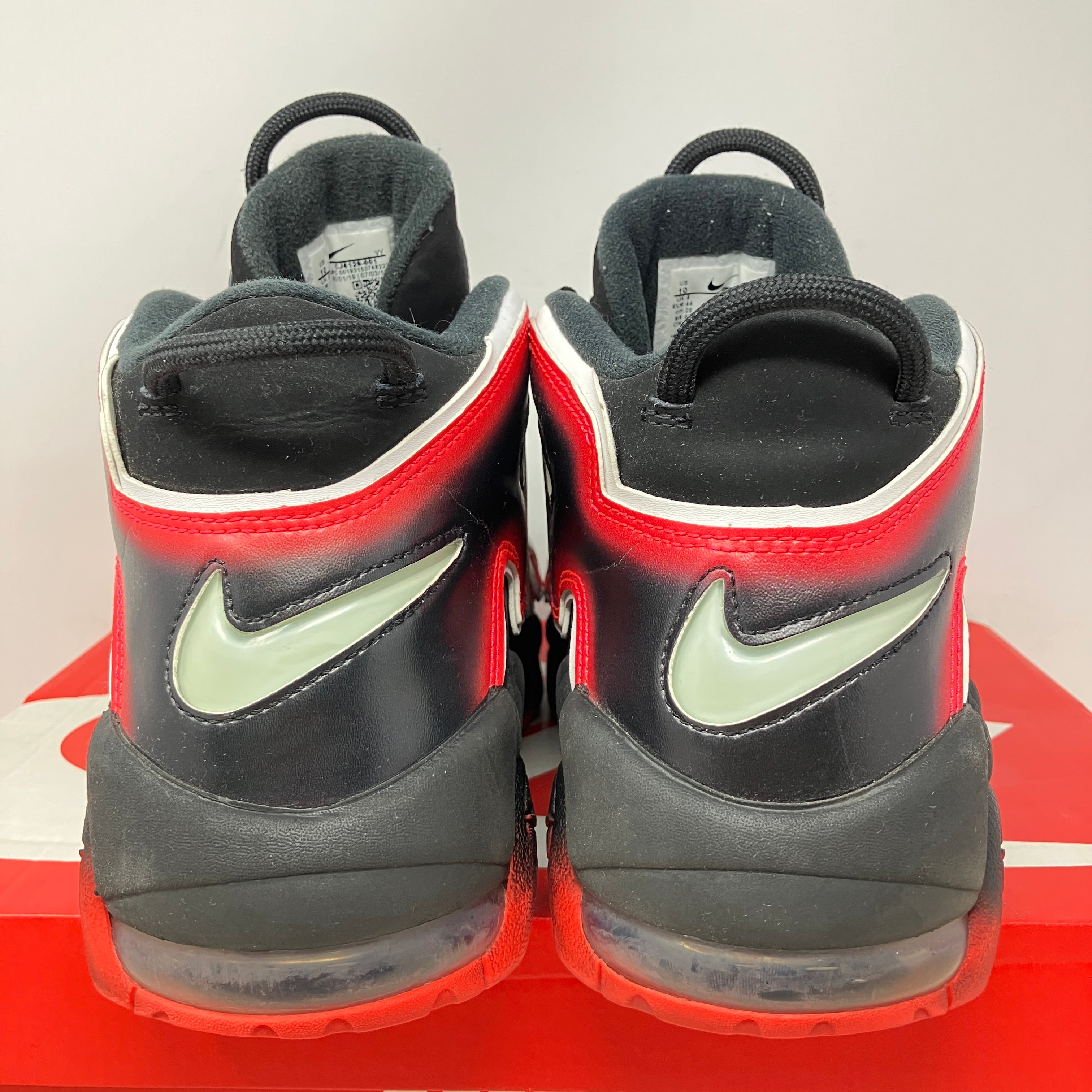 Nike Air More Uptempo Black White Laser Crimson