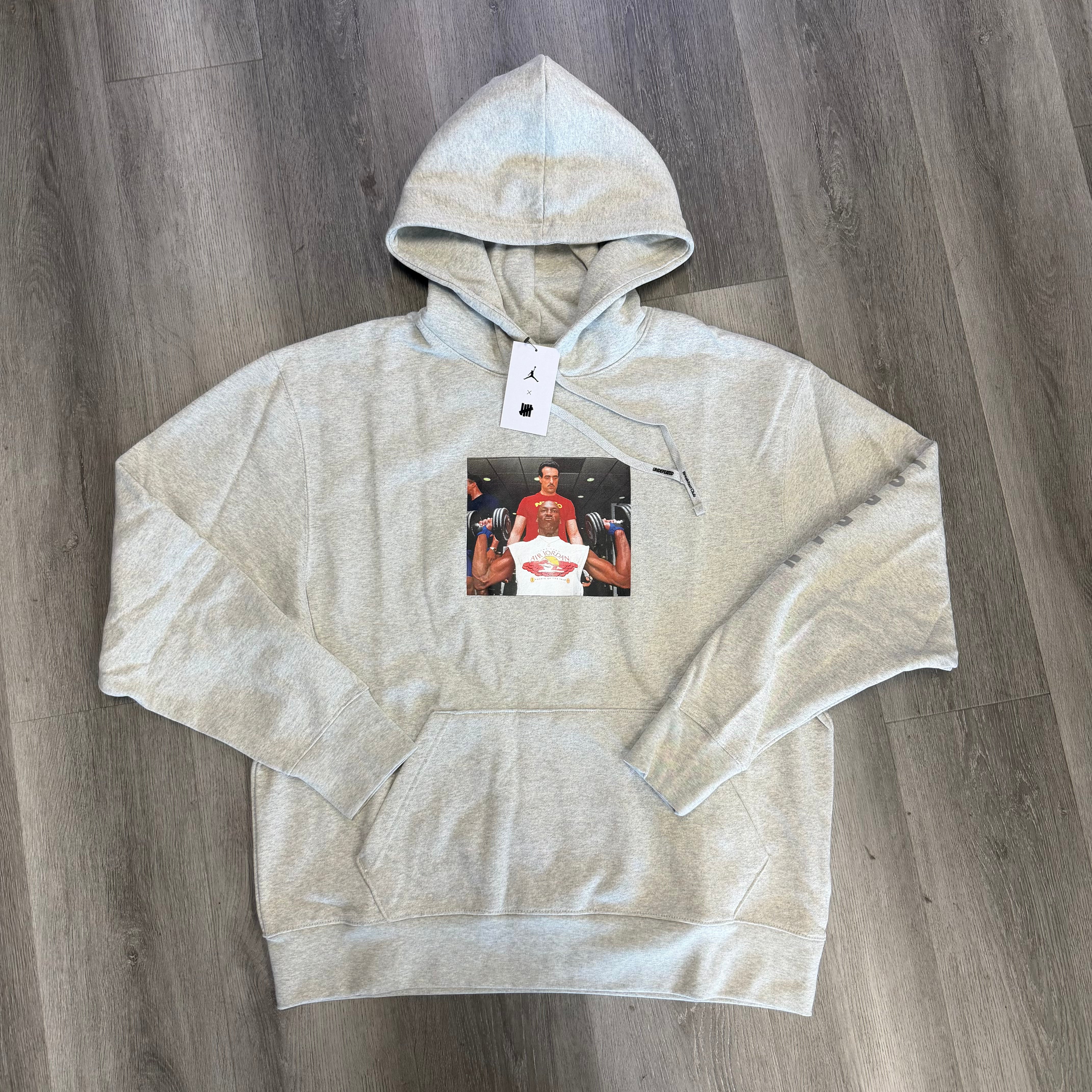 Jordan x Undefeated Weights Hoodie Heather Grey