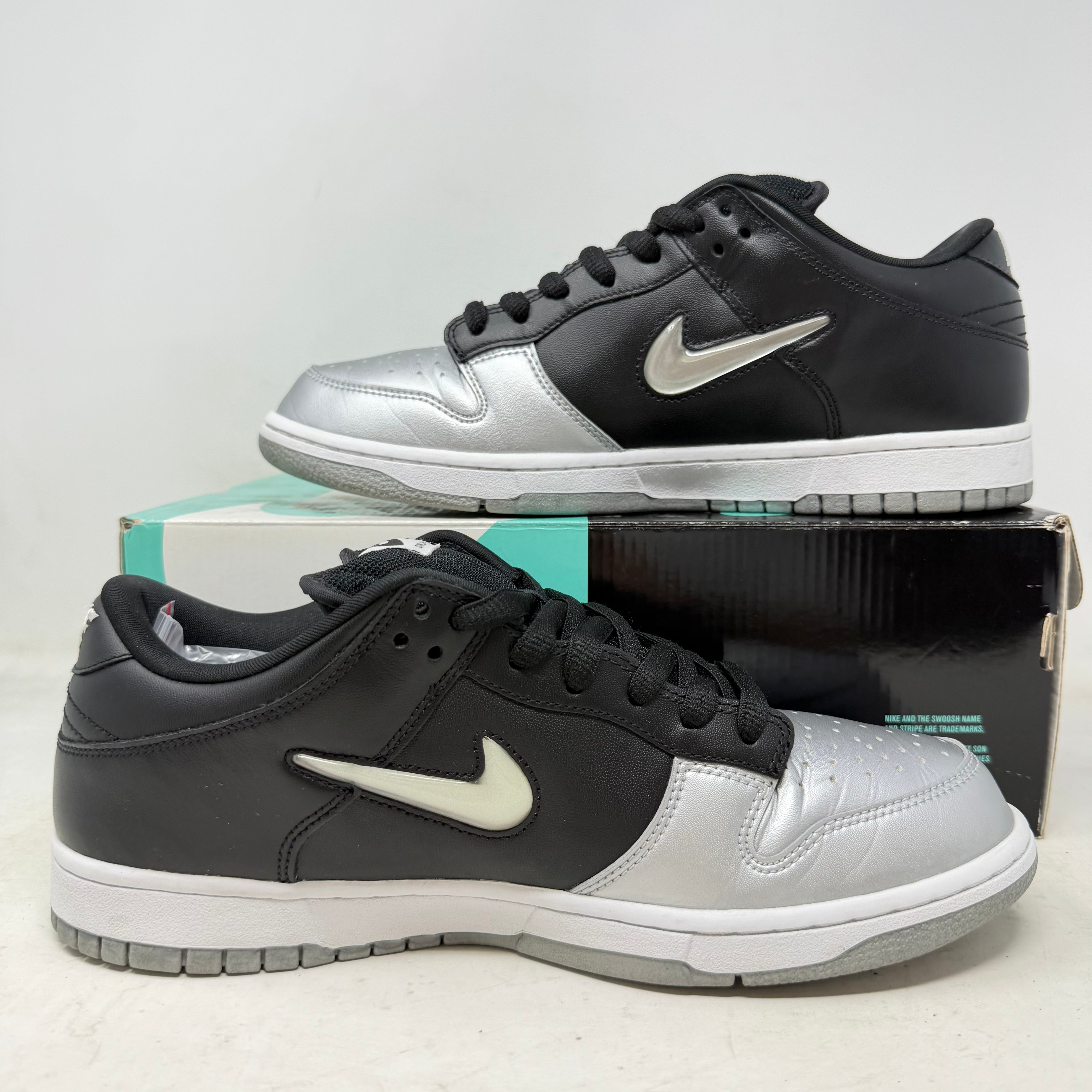 Nike SB Dunk Low Supreme Jewel Swoosh Silver