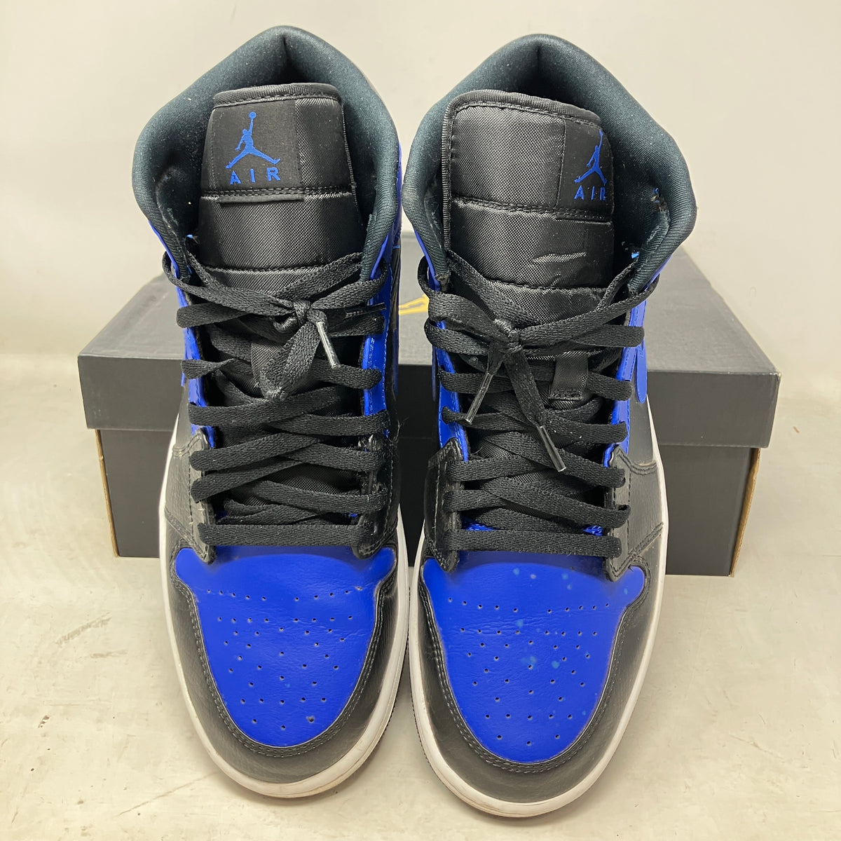 Jordan 1 Mid Hyper Royal Tumbled Leather