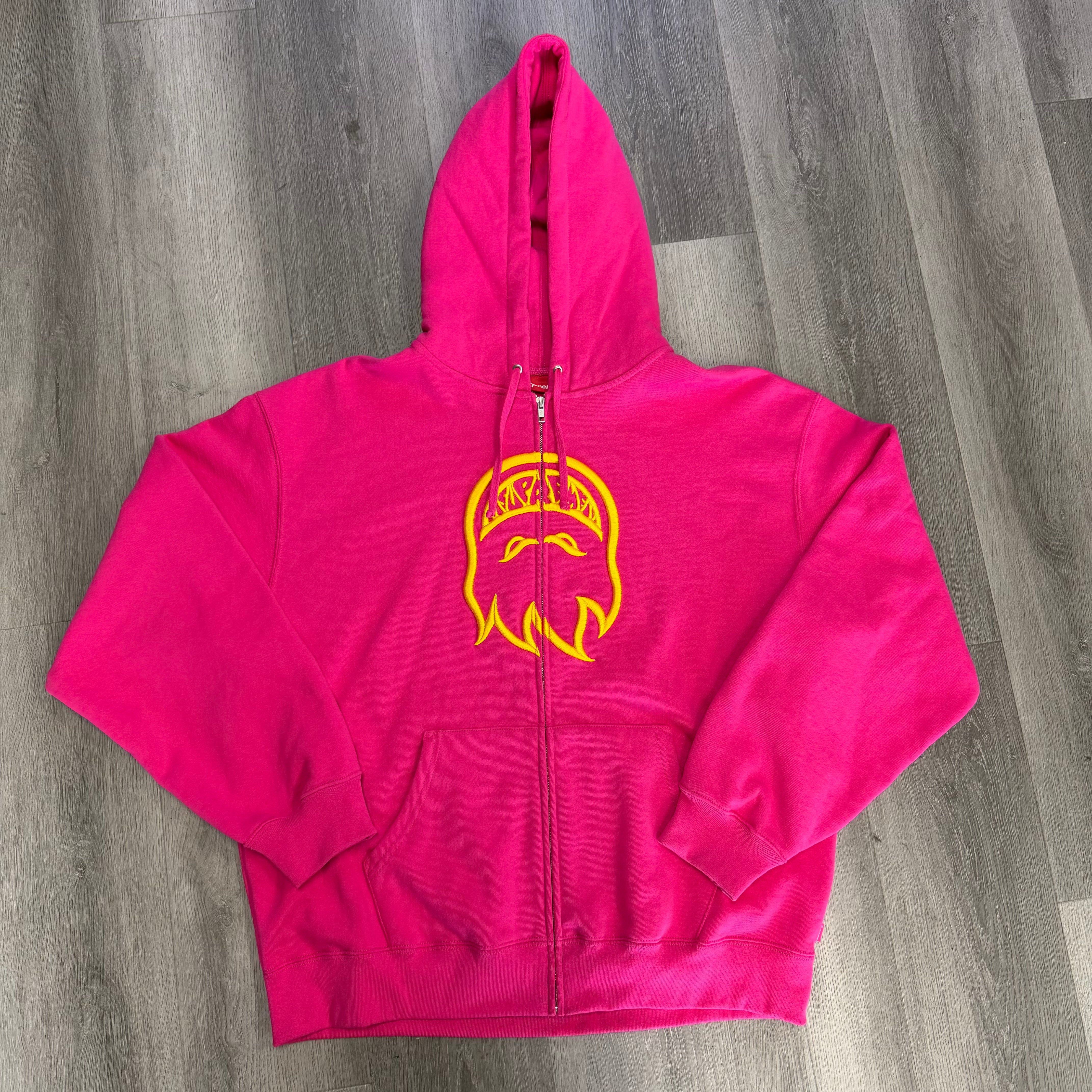 Supreme Spitfire Zip-Up Hooded Sweatshirt Pink