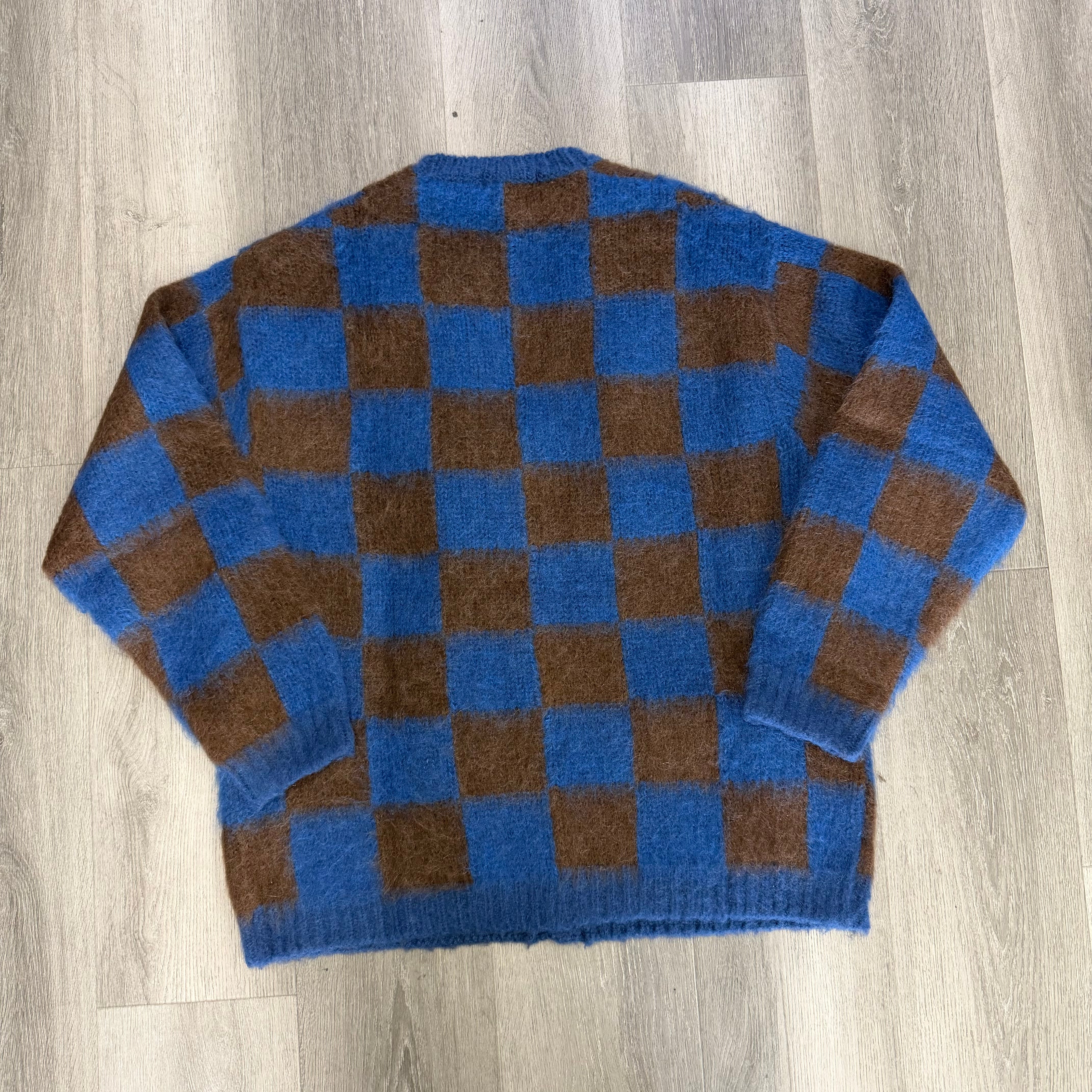 Supreme Checkerboard Cardigan Blue