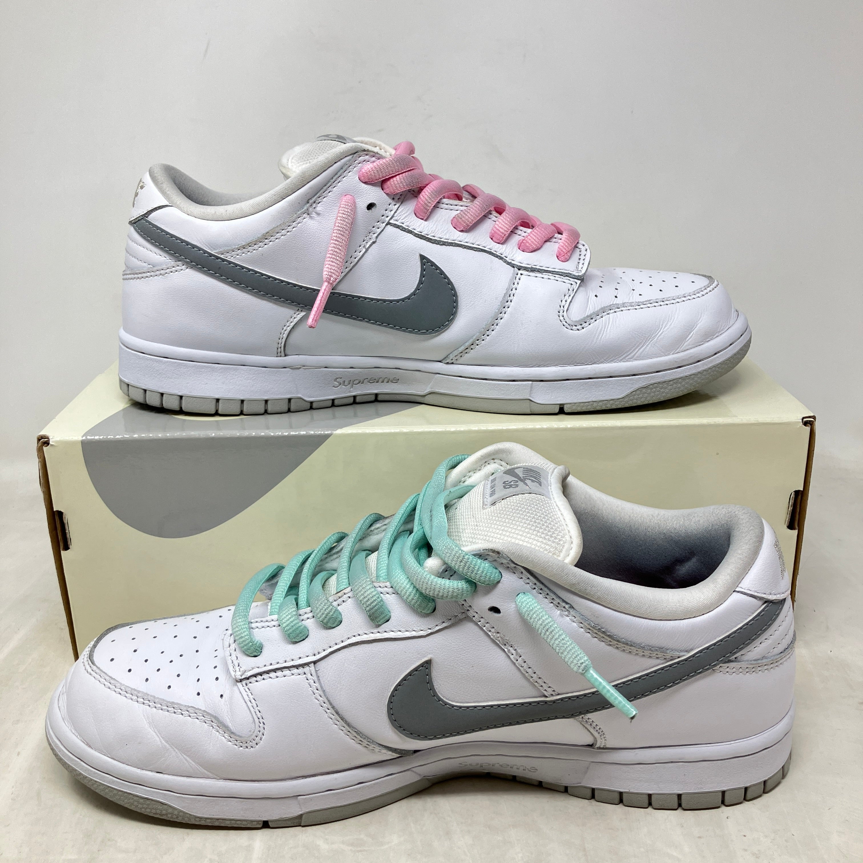 Nike SB Dunk Low Supreme 94 White Metallic Silver