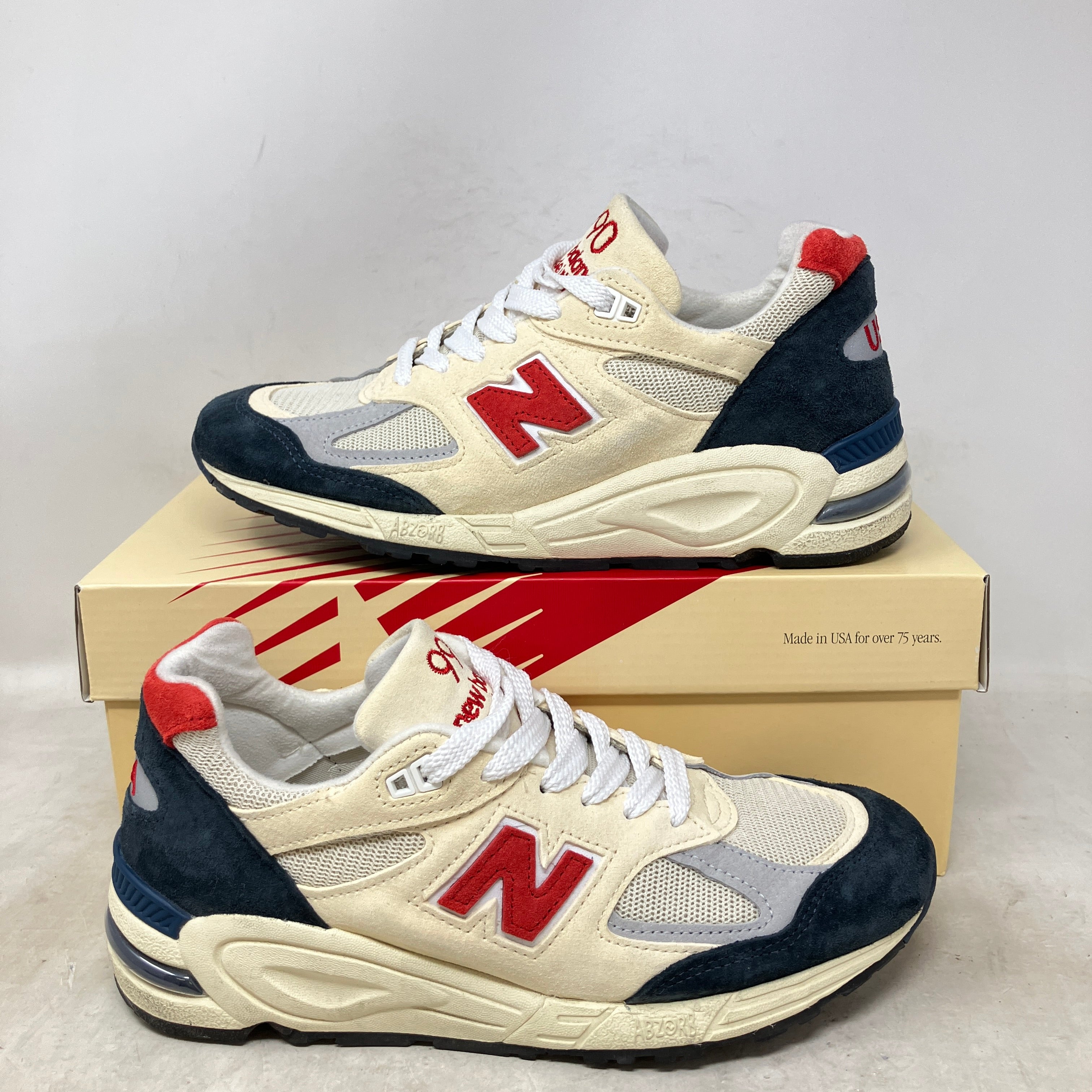 New Balance 990v2 MiUSA Teddy Santis Navy Sea Salt