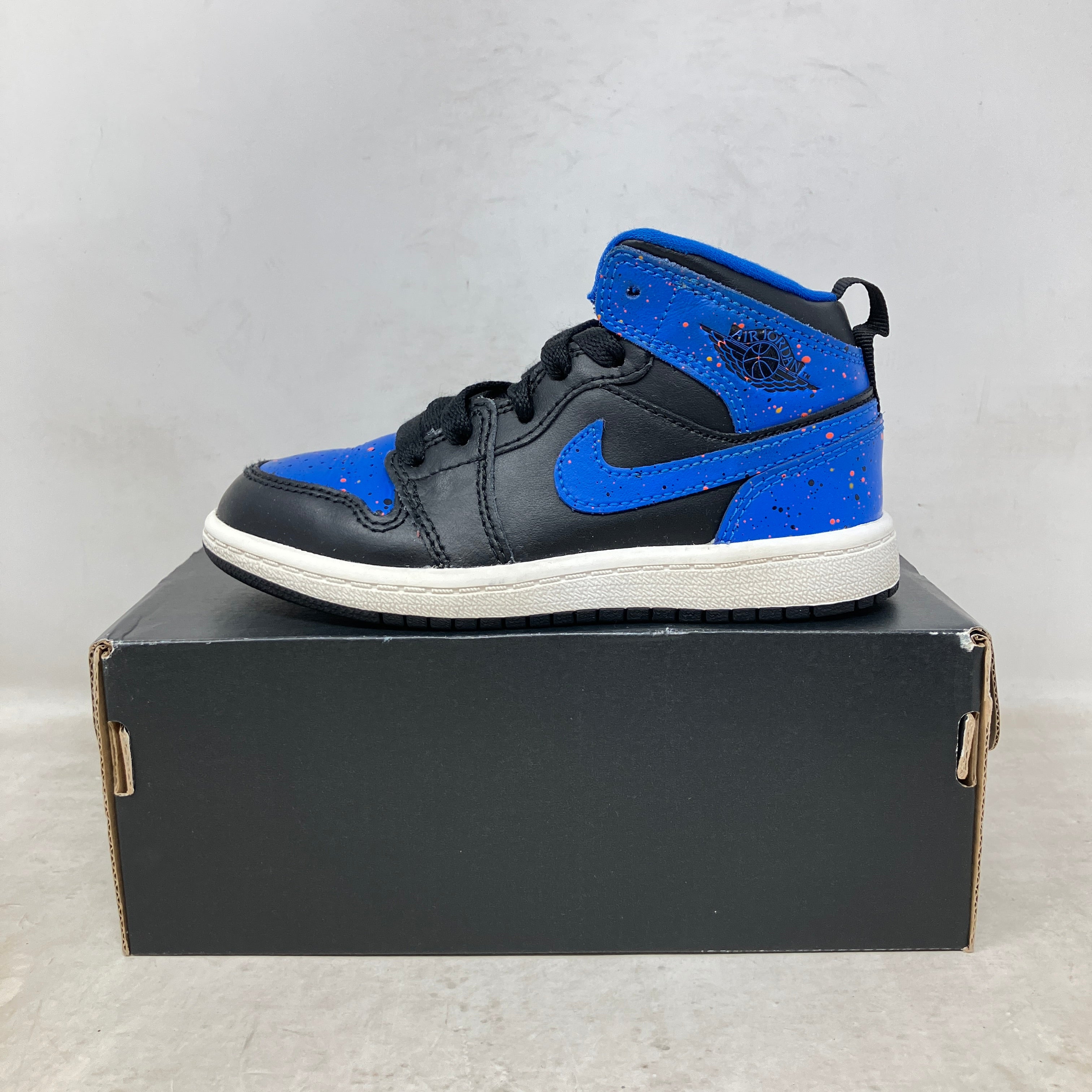 Jordan 1 Mid Royal Paint Splatter (PS)