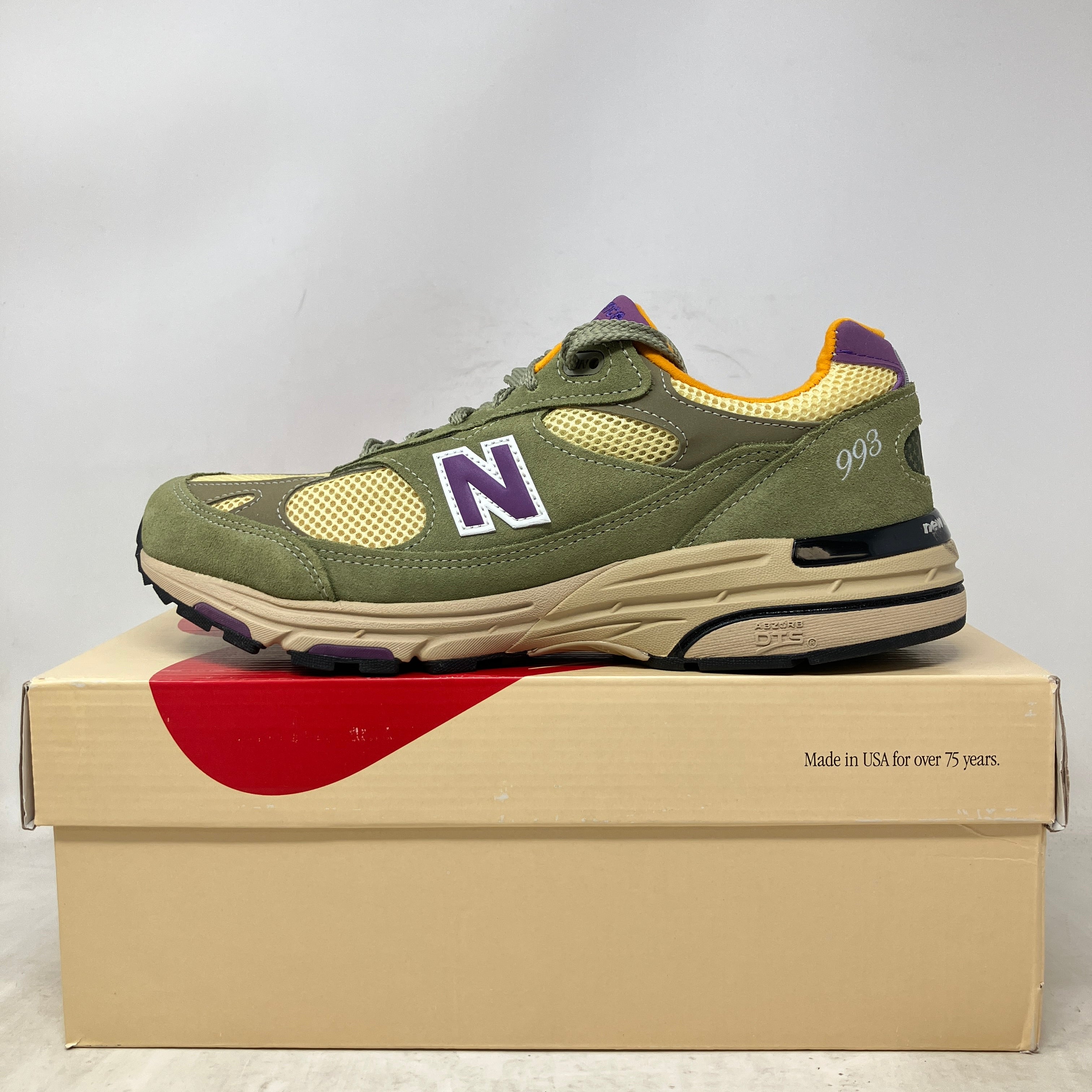 meisuu② New Balance 993 MiUSA Teddy Santis Olive Leaf Maize – Hidden Realm