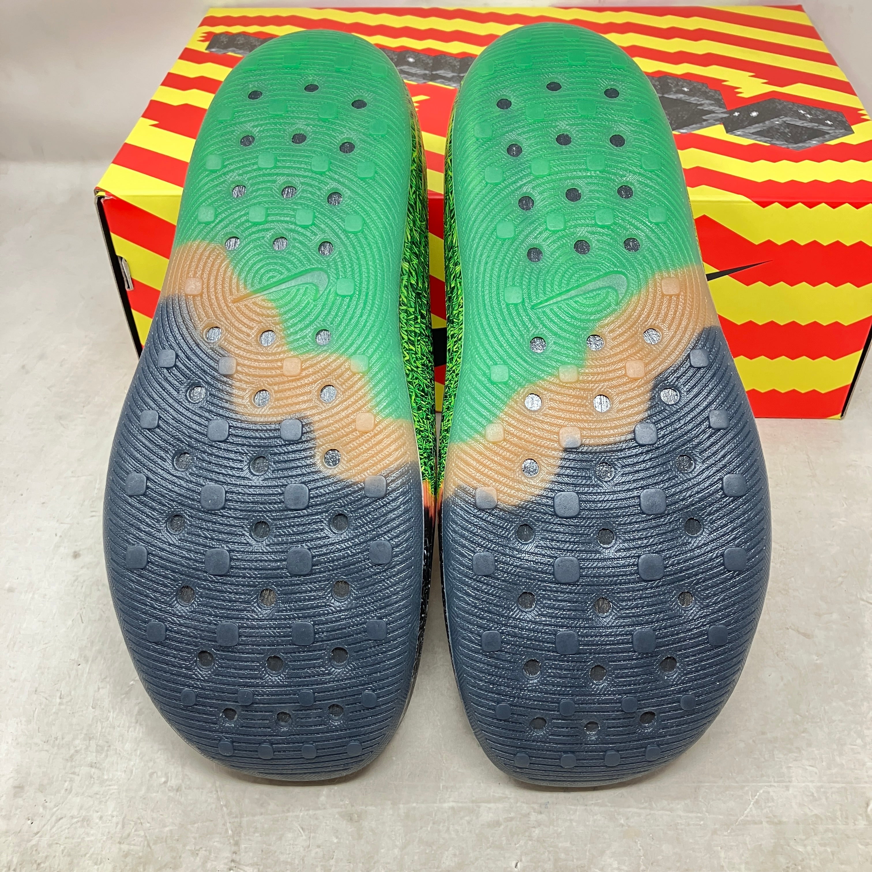 Nike ReactX Rejuven8 Slide .SWOOSH Touch Grass Dark Smoke Grey Kelly Green