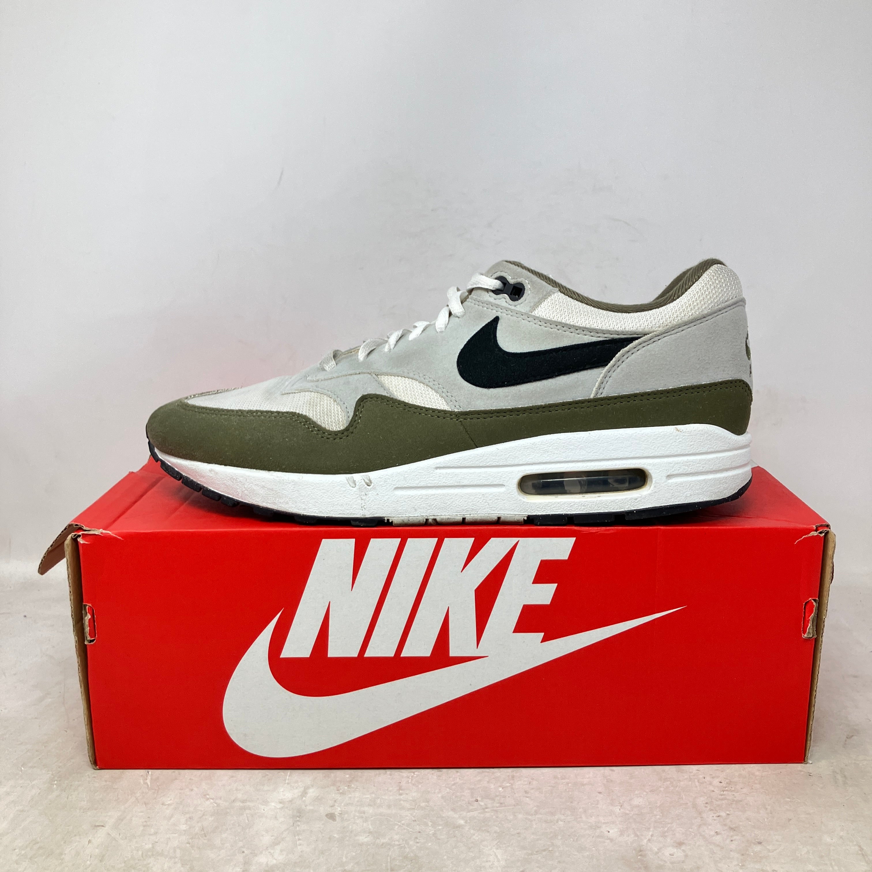 Nike Air Max 1 White Black Medium Olive