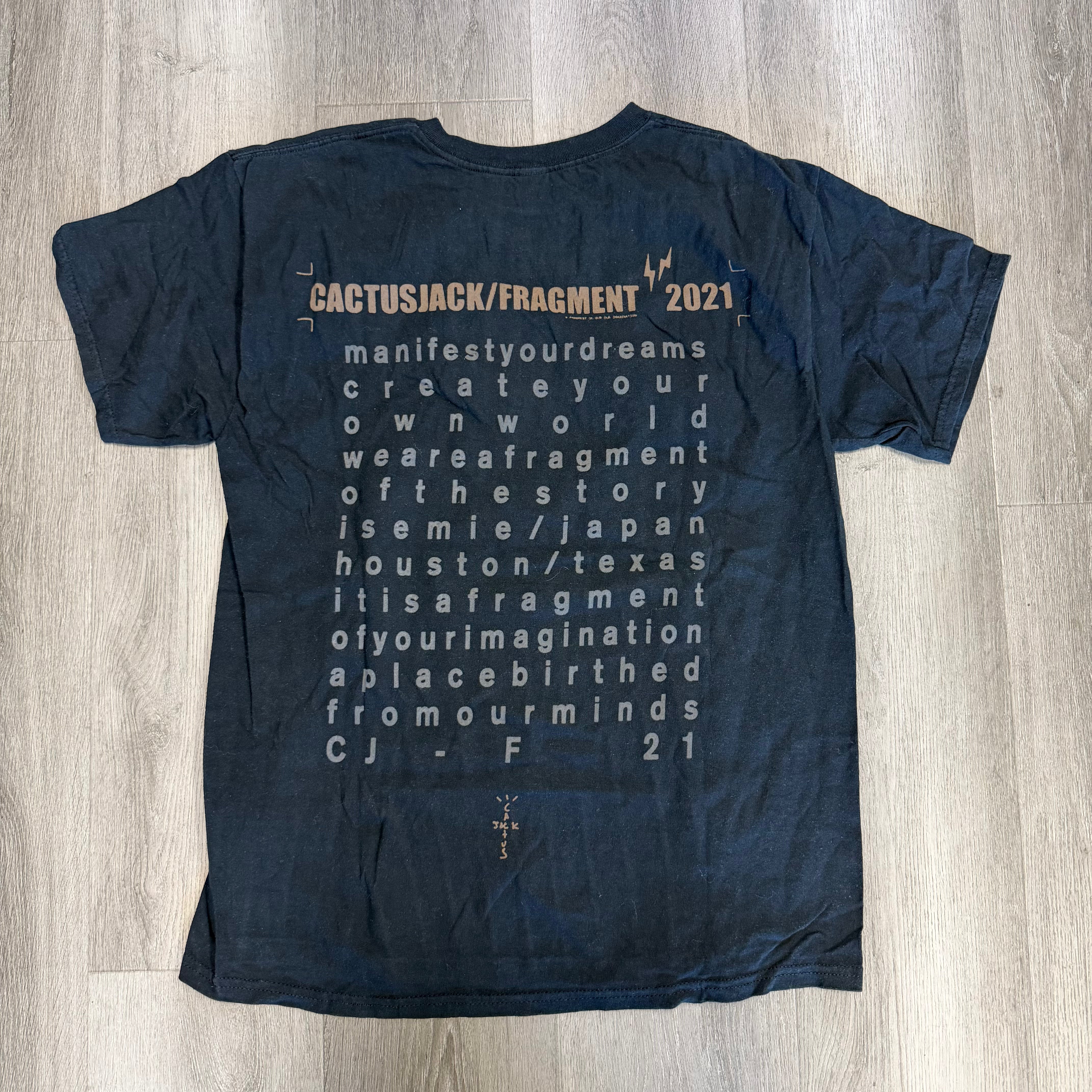 Travis Scott Cactus Jack For Fragment Create T-shirt Washed Black