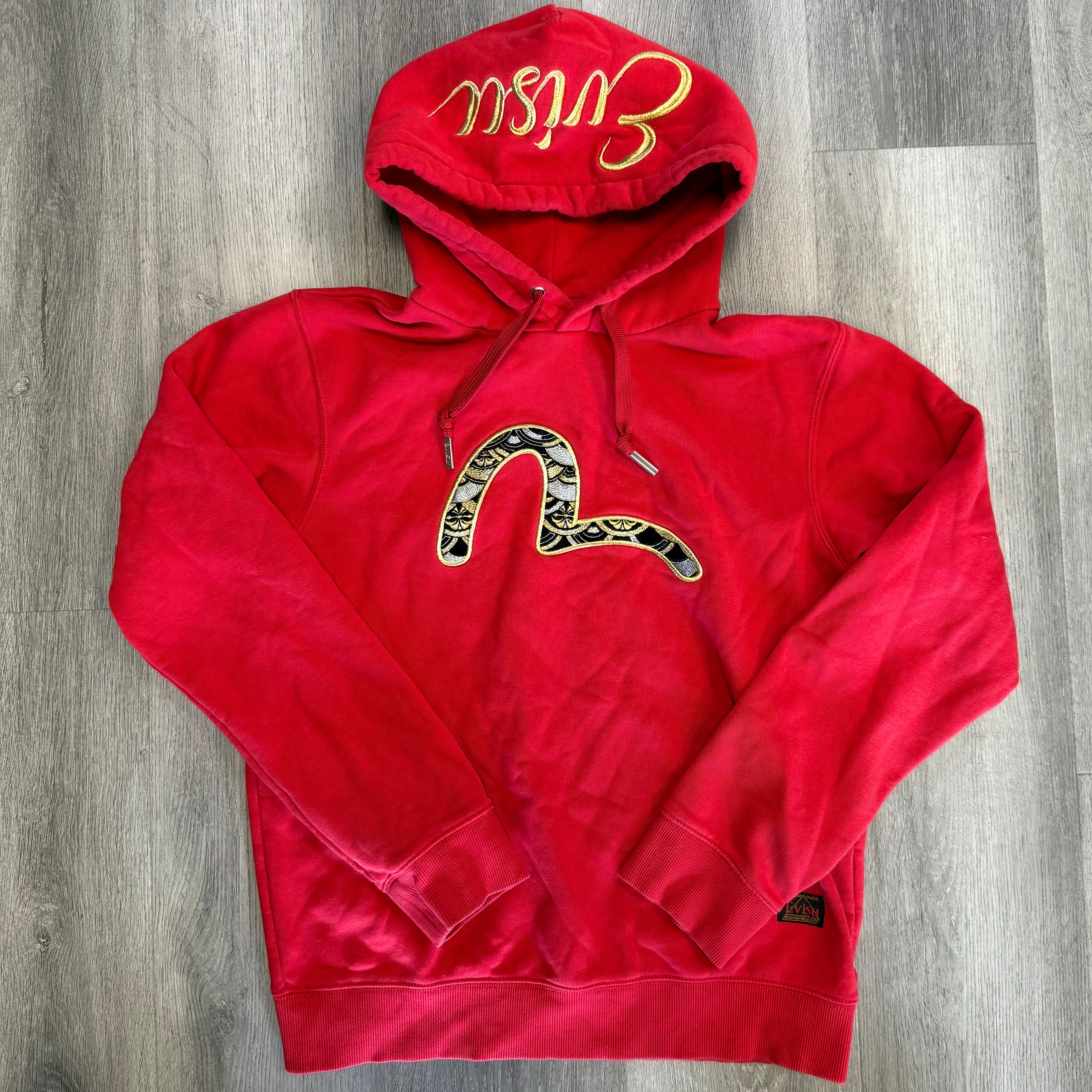 EVISU Heritage Scale Pattern Seagull Embroidery Hoodie