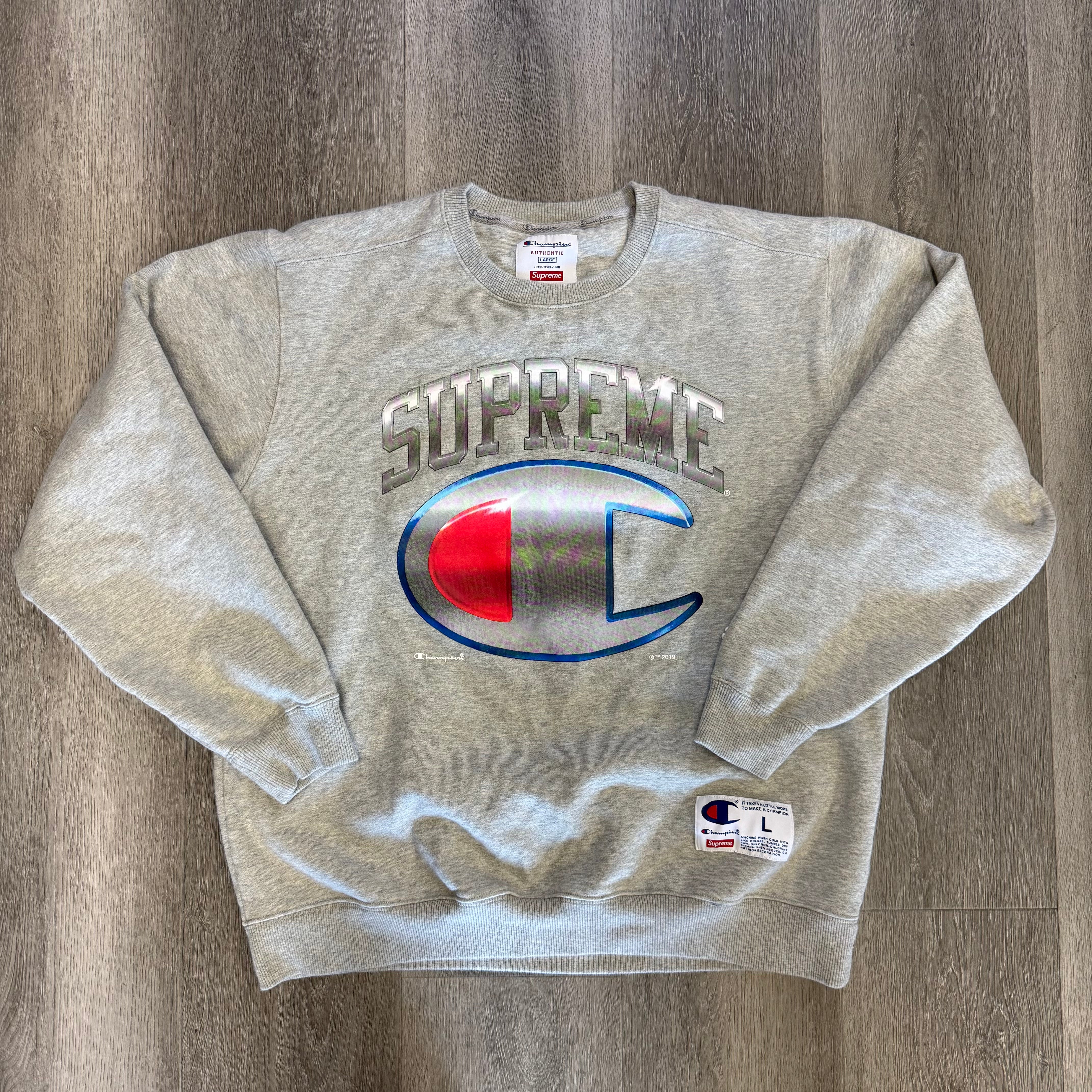 Supreme Champion Chrome Crewneck Heather Grey