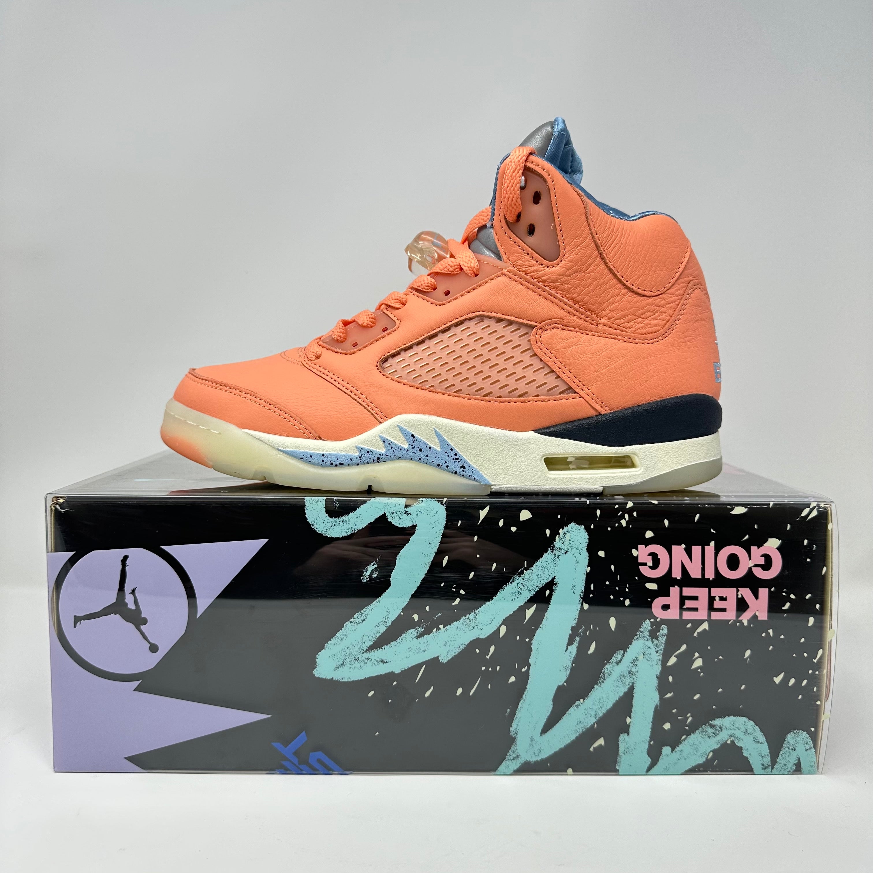 Jordan 5 Retro DJ Khaled We The Best Crimson Bliss sneaker, brand new with accessories included.