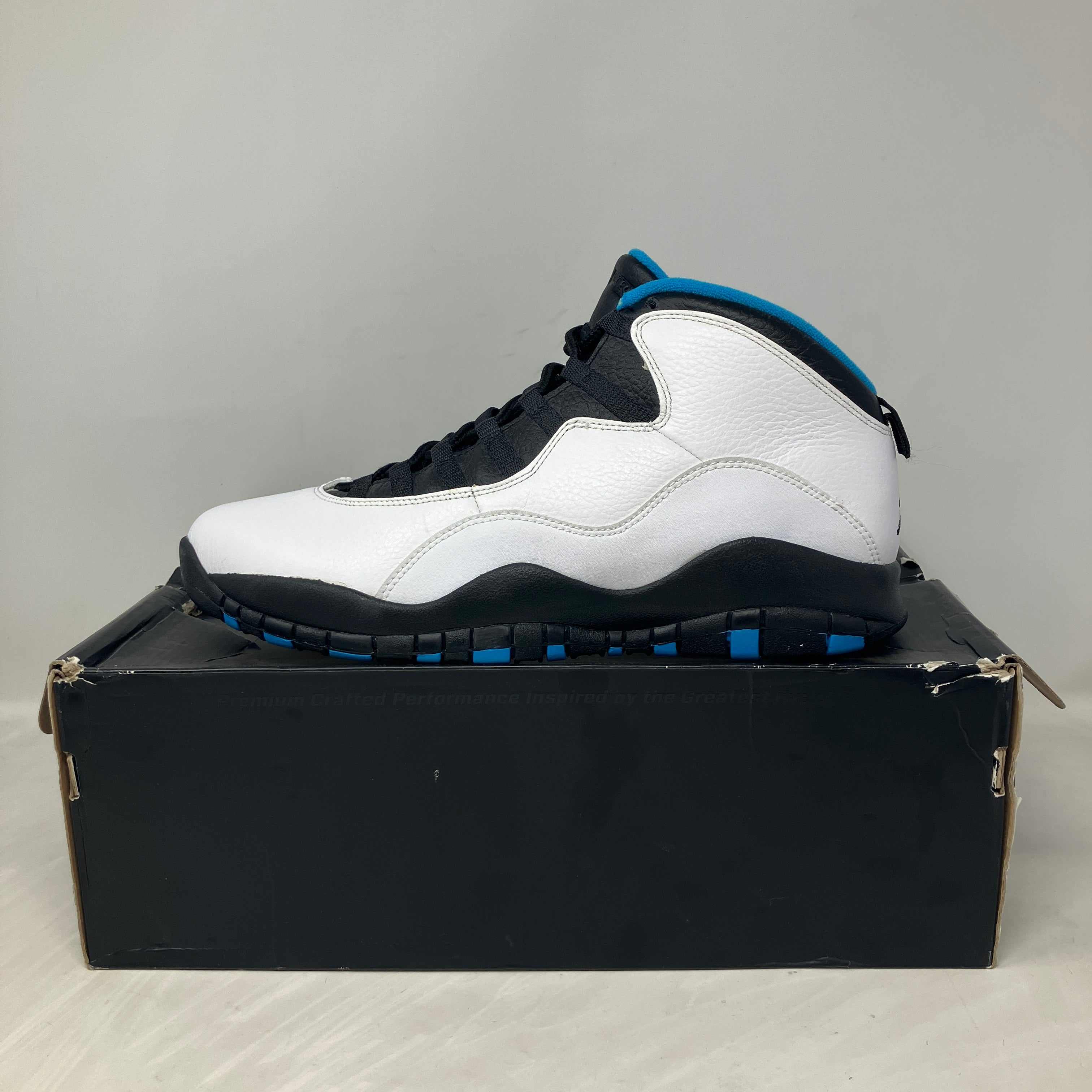 Jordan 10 Retro Powder 2014 white and black sneaker on box brand new with accessories