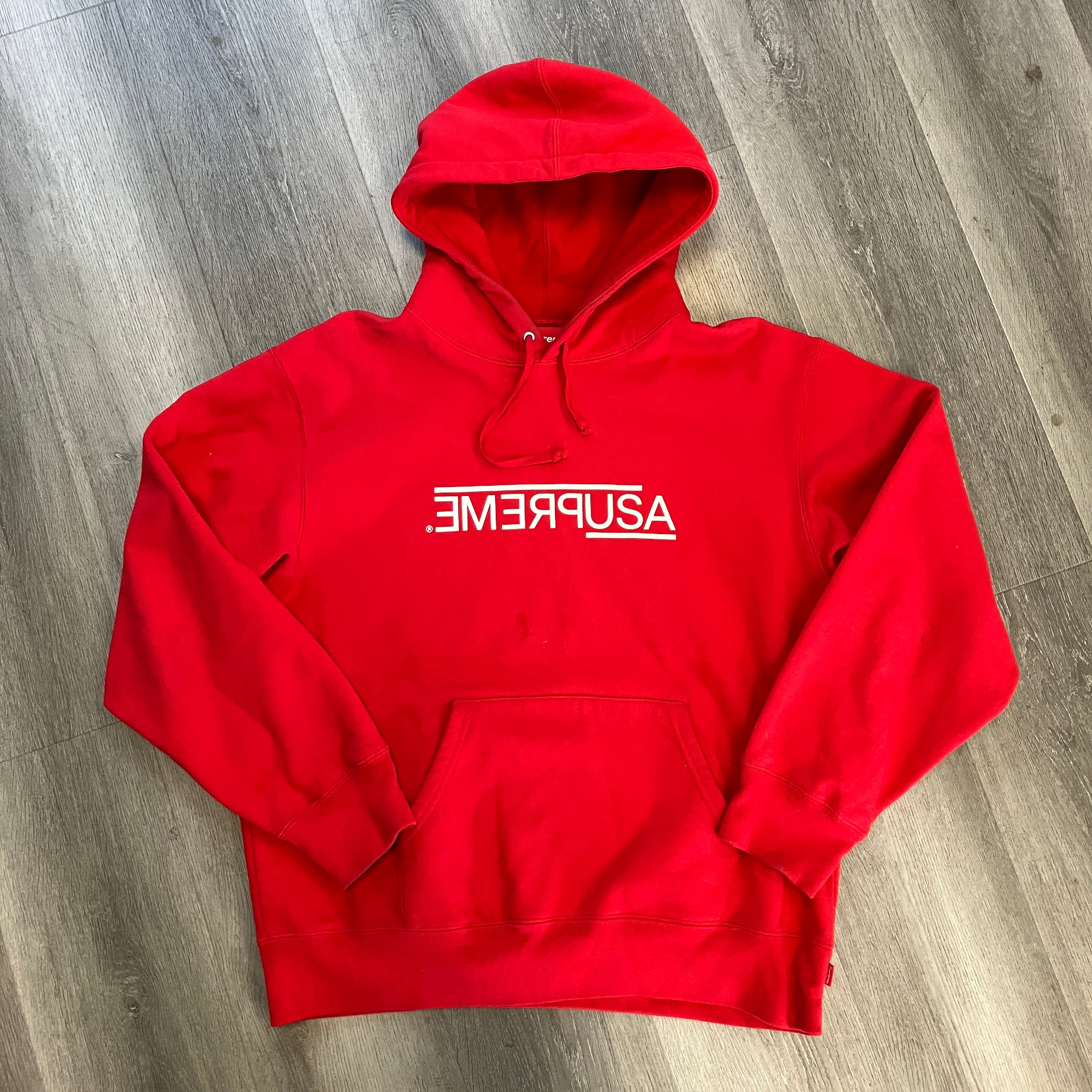 Supreme USA Hooded Sweatshirt Red