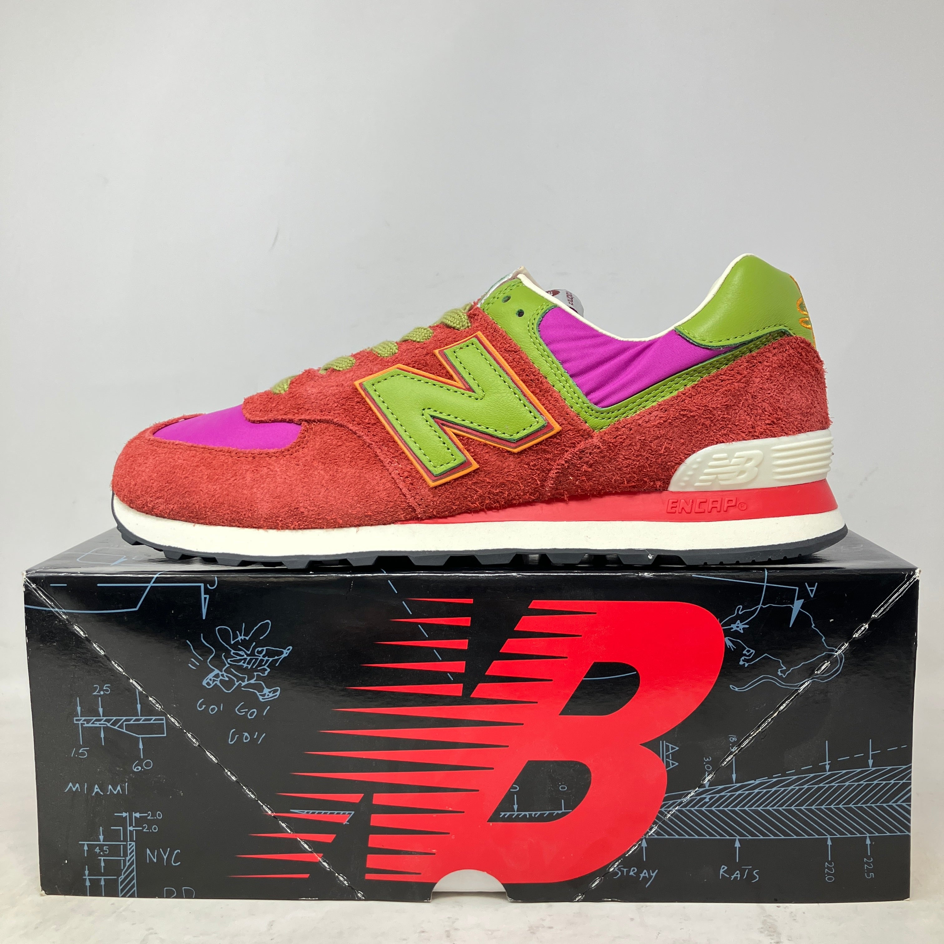 New Balance 574 Stray Rats Red – Hidden Realm