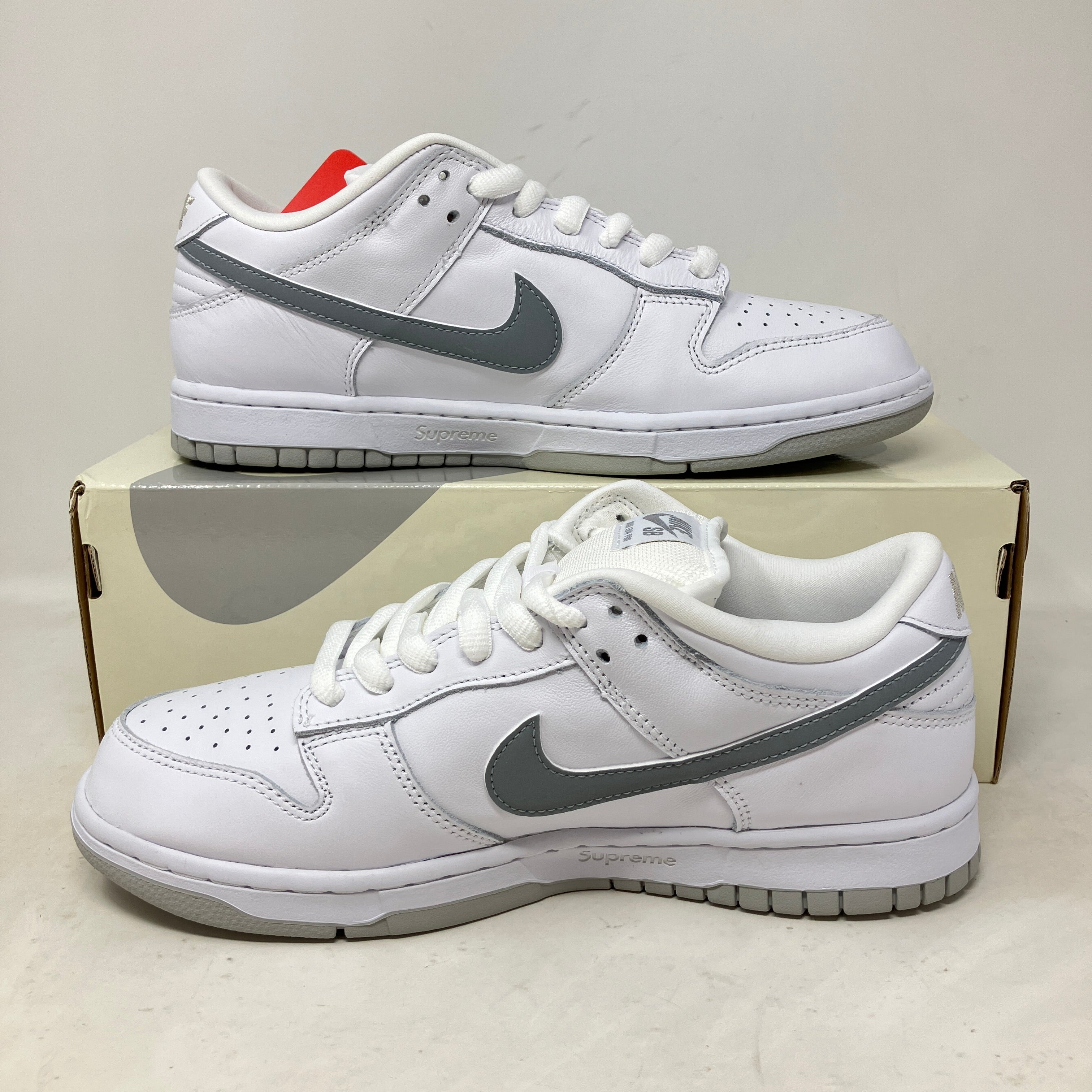 Nike SB Dunk Low Supreme 94 White Metallic Silver