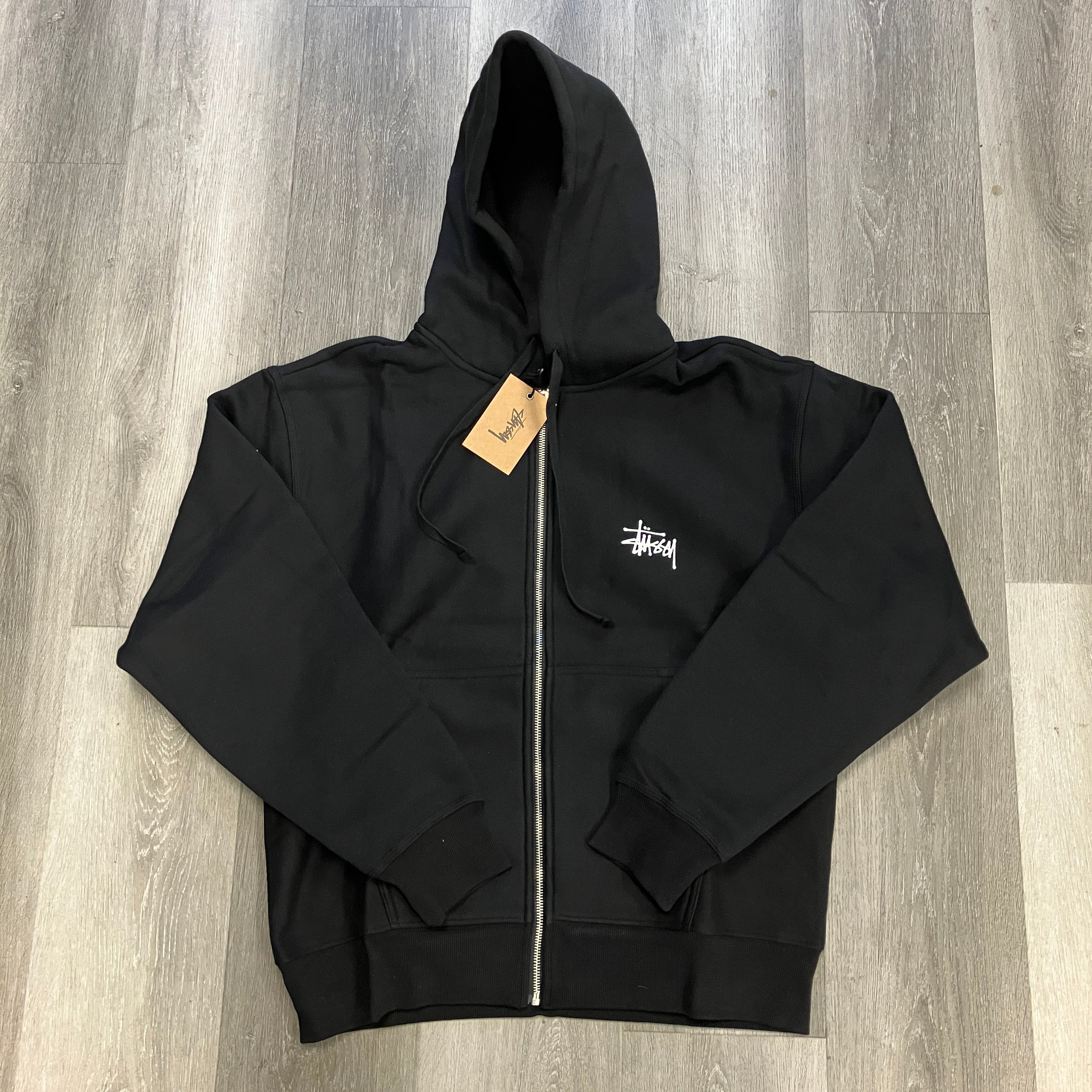 Stussy Basic Logo Zip Hoodie Black