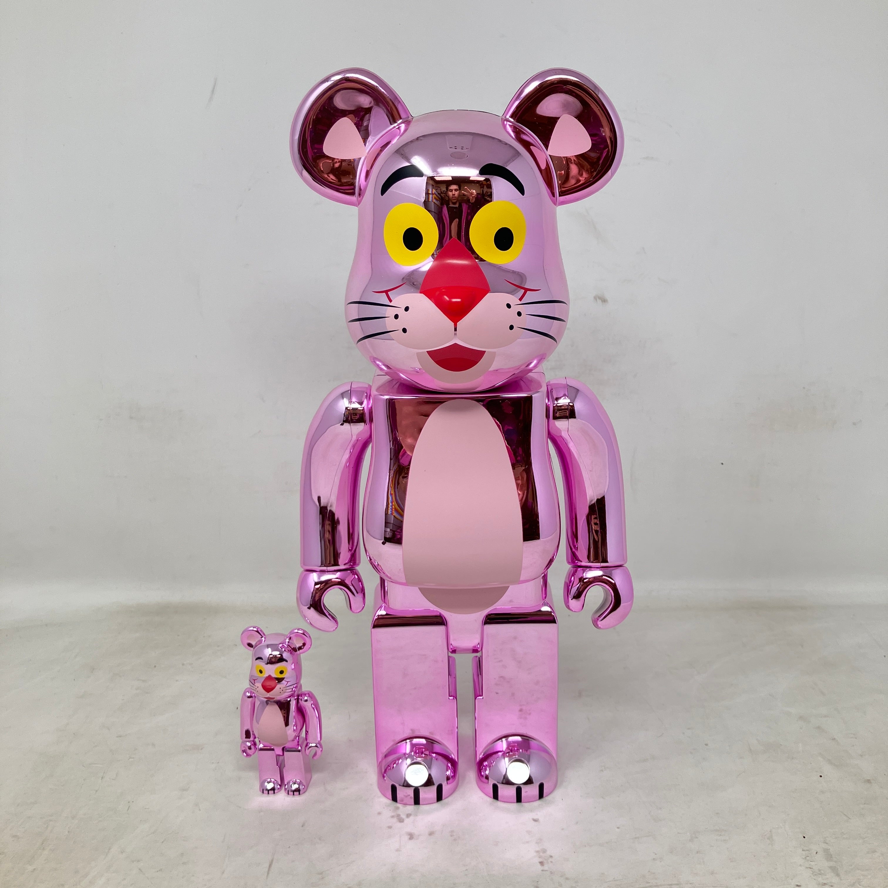 Bearbrick x Pink Panther 100% & 400% Set Chrome Ver.