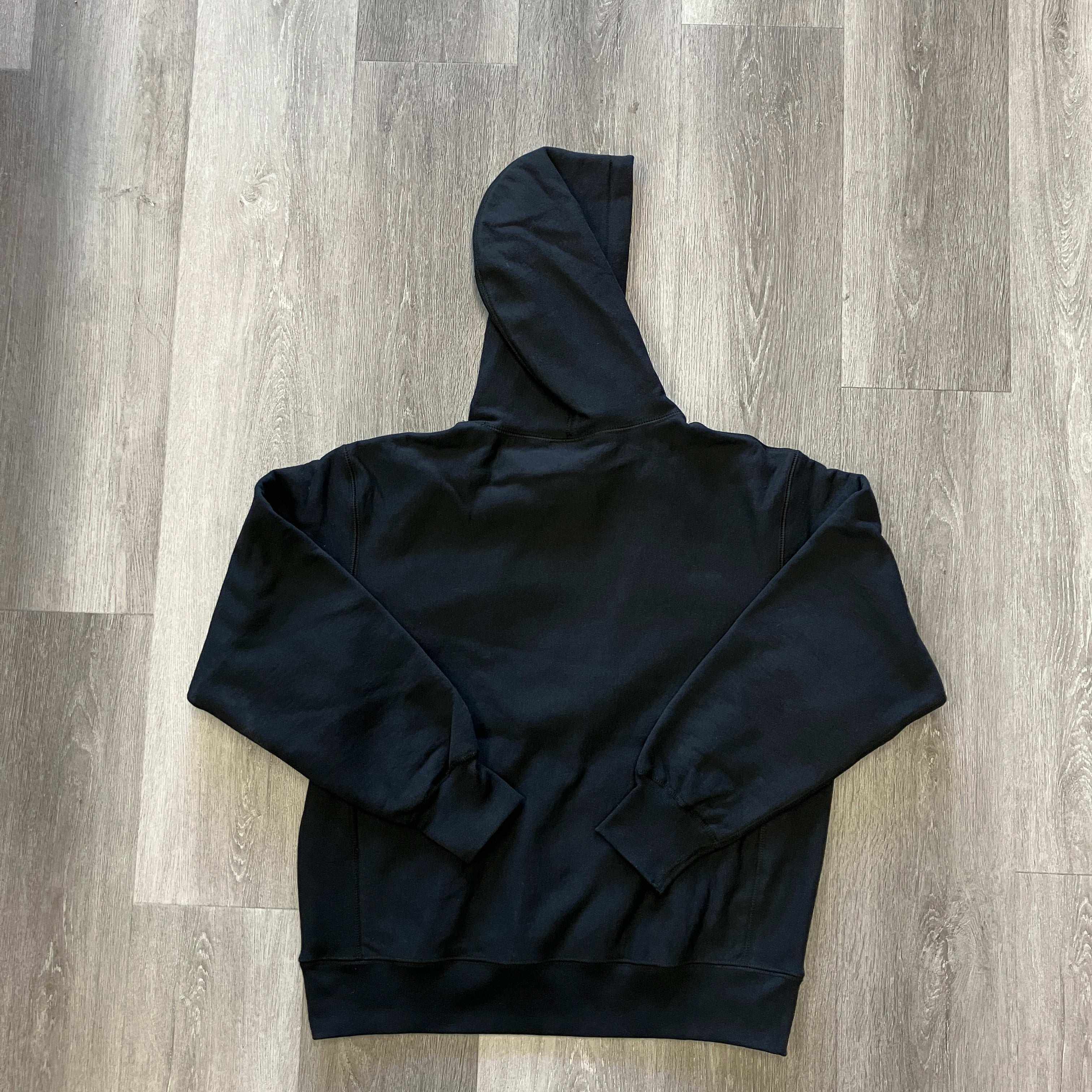 Brand New Supreme Cross Box Logo Hooded Sweatshirt, Black, Pit to Pit 22 in, Length 25 in.