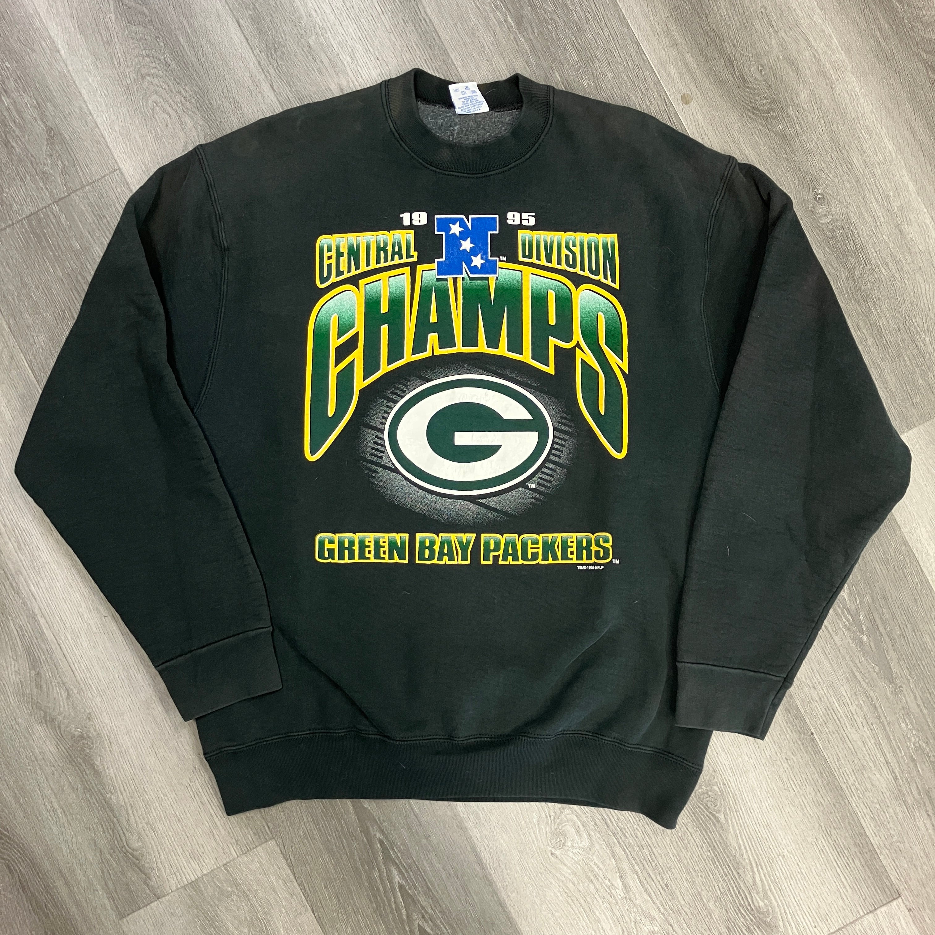 ウォームアップウェア Champion GreenBayPackers trainingtop NFL Vintage 1995 Green Bay Packers Division Champions Crewneck