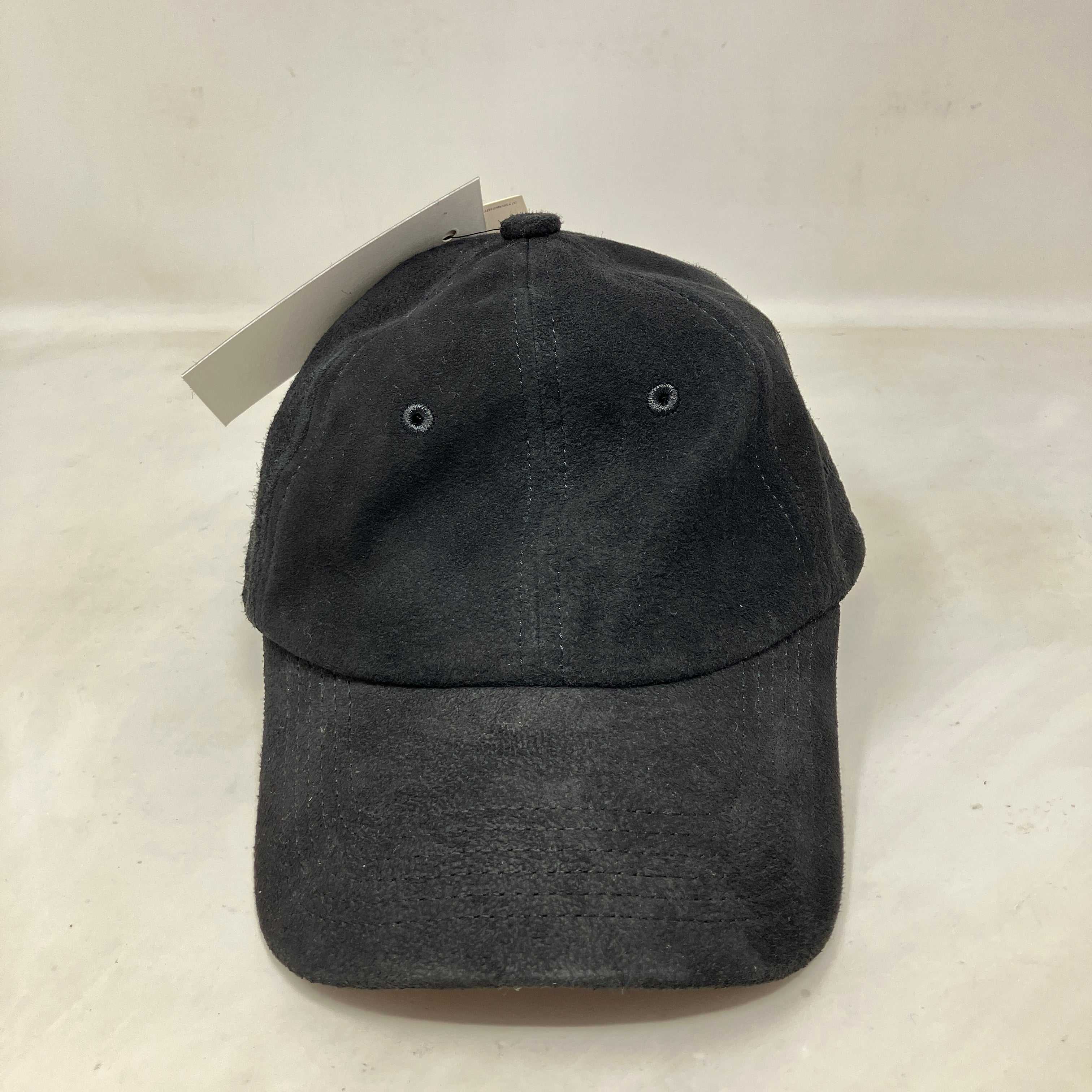 Levi's x JJJJound black suede leather baseball hat front view brand new