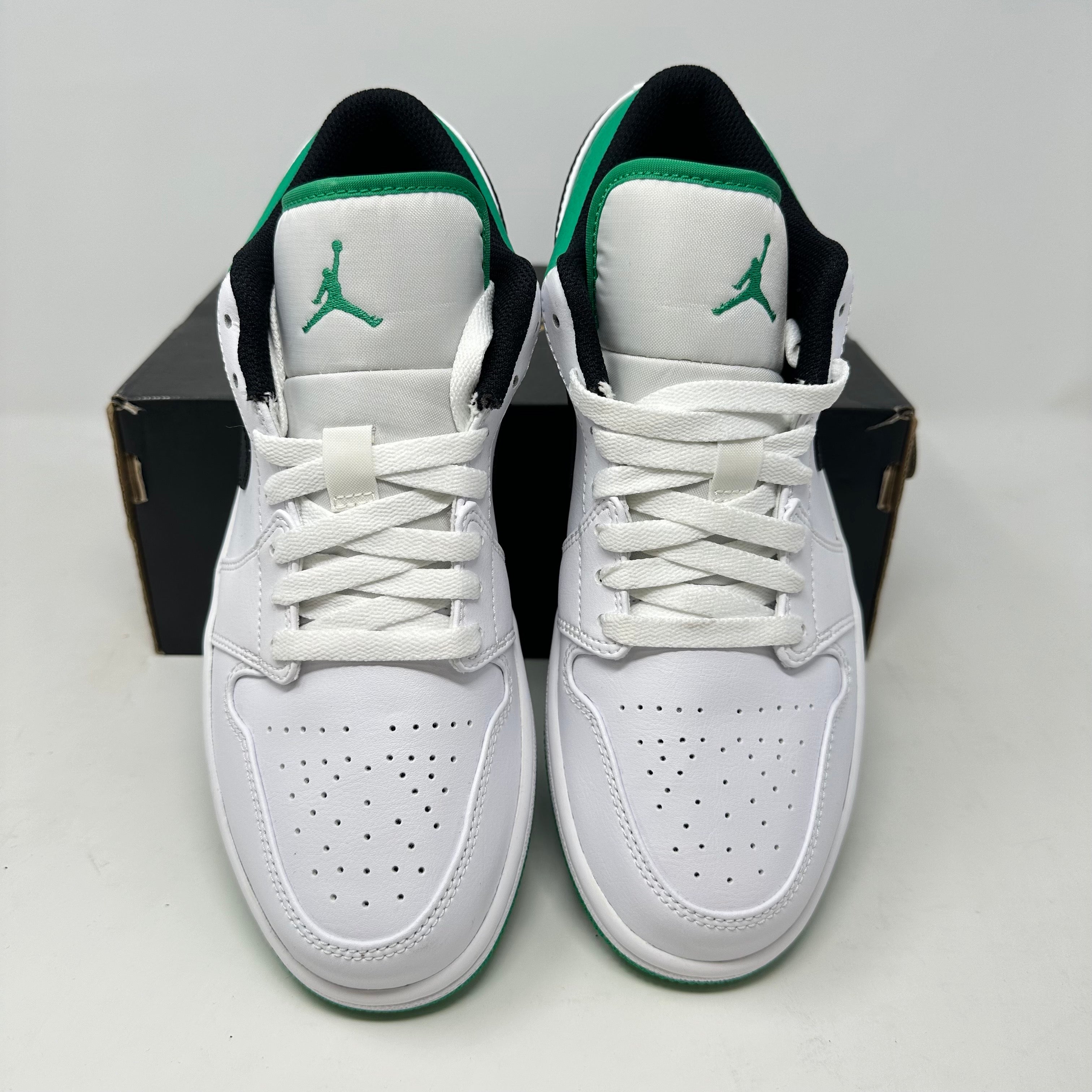 Jordan 1 Low White Lucky Green Black