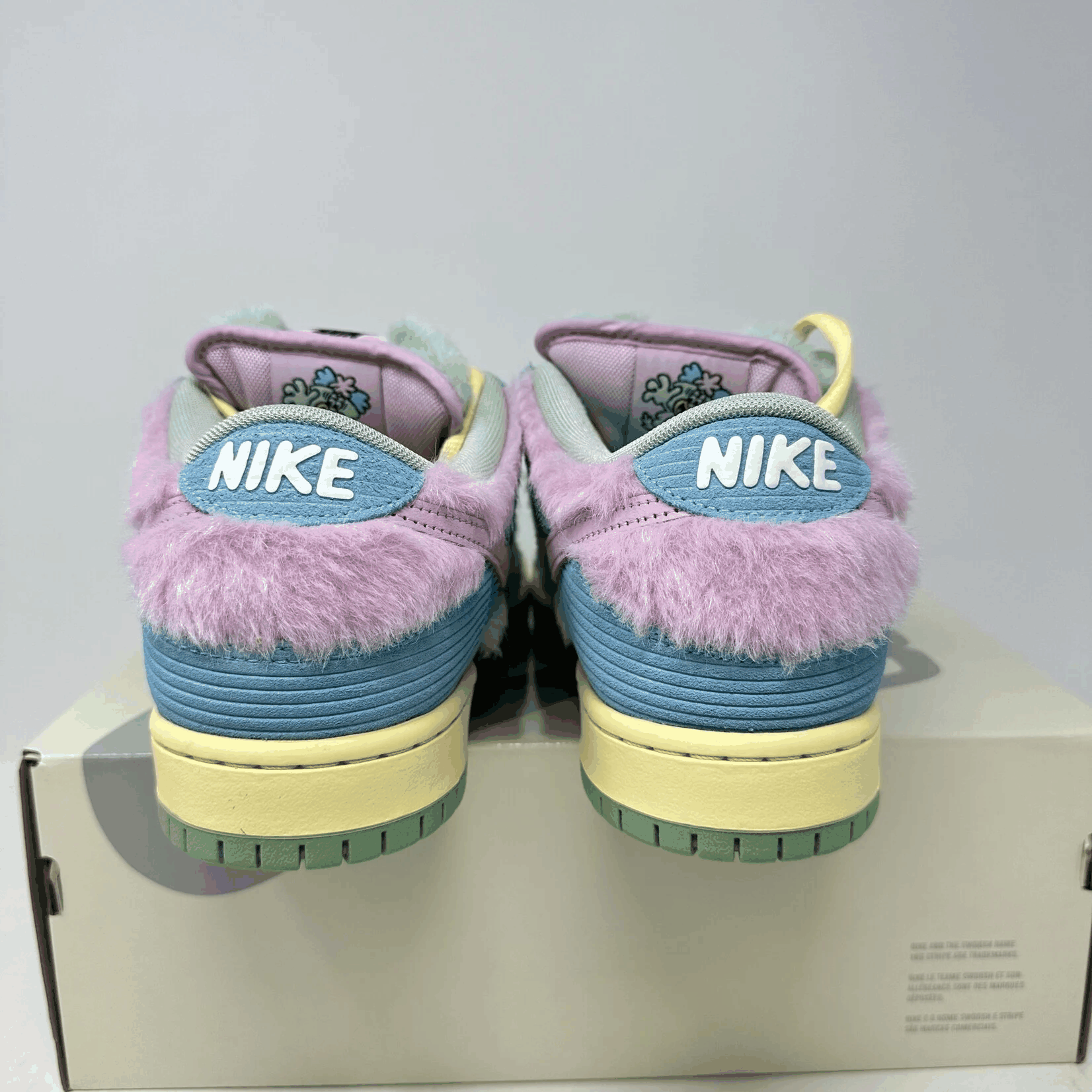 Nike SB Dunk Low Verdy Visty sneakers in pastel colors on box, brand new.