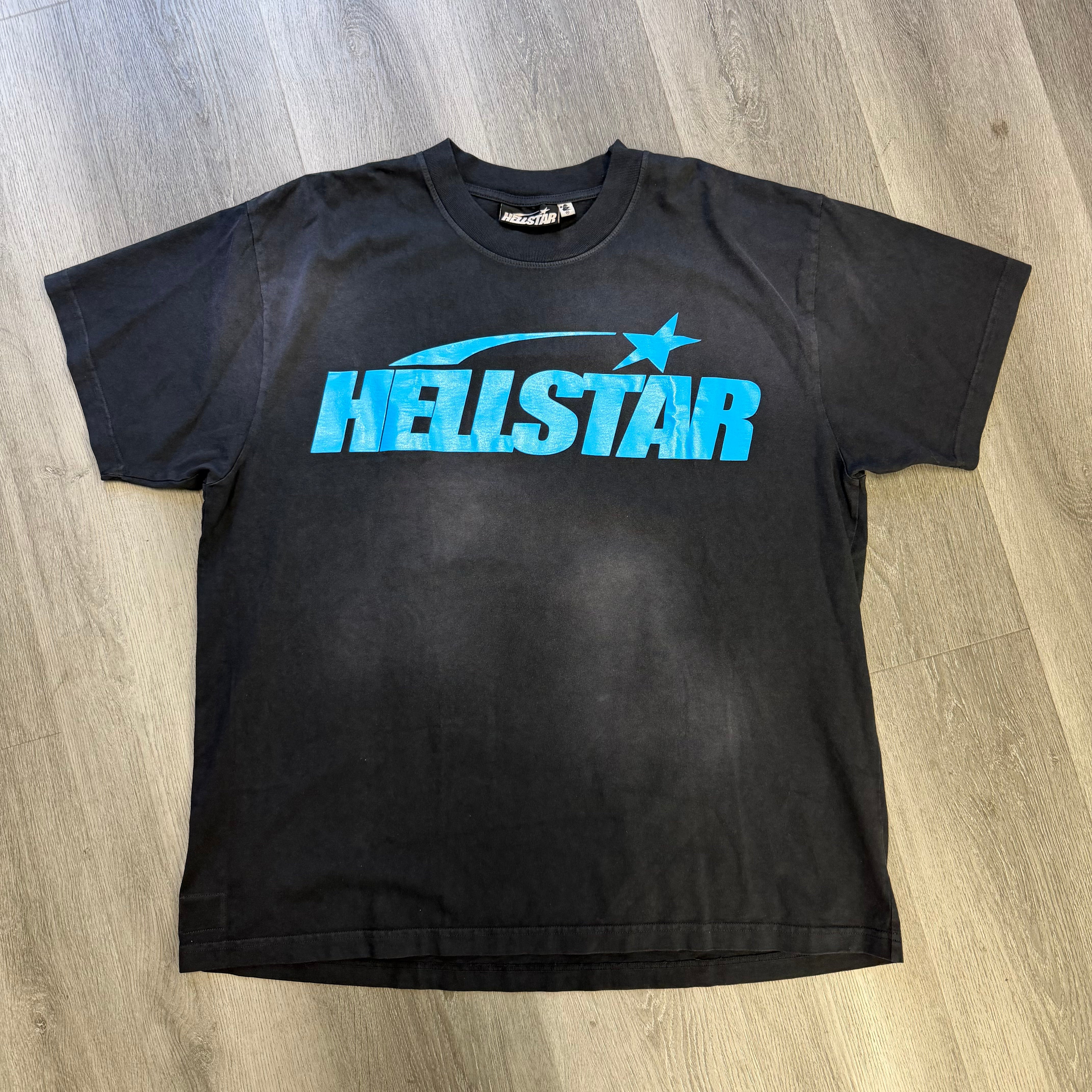 Hellstar Classic T-shirt (Gel Print) Black/Blue