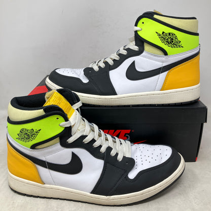 Jordan 1 Retro High White Black Volt University Gold