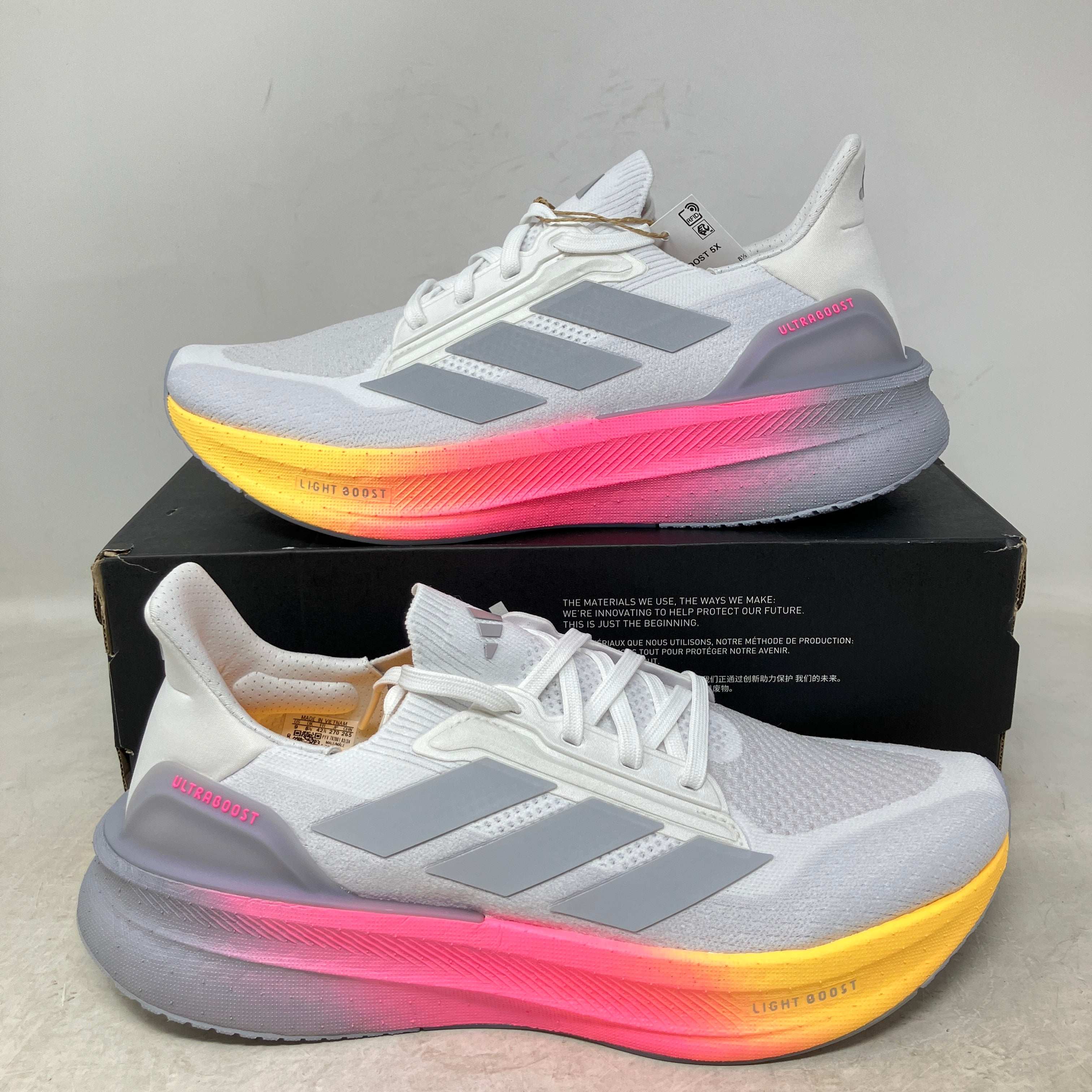 adidas Ultra Boost 5X Cloud White Halo Silver Lucid Pink