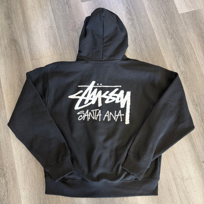 Stussy Stock Santa Ana Logo Hoodie Black