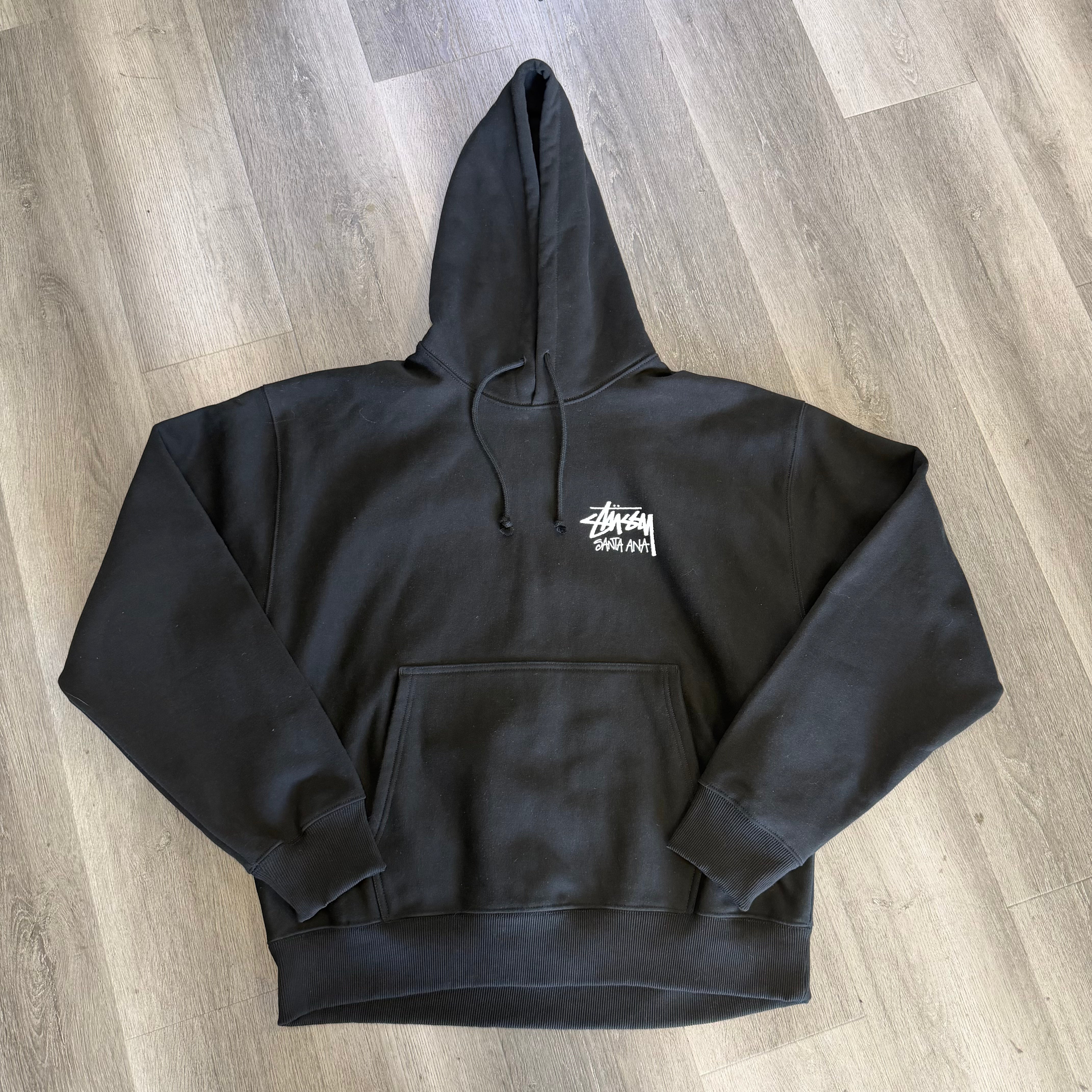 Stussy Stock Santa Ana Logo Hoodie Black