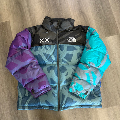 KAWS x The North Face Retro 1996 Jacket Monterey Blue Nuptse Print