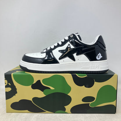 A Bathing Ape Bape Sta Patent Leather Black White