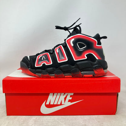 Nike Air More Uptempo Black White Laser Crimson