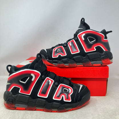 Nike Air More Uptempo Black White Laser Crimson