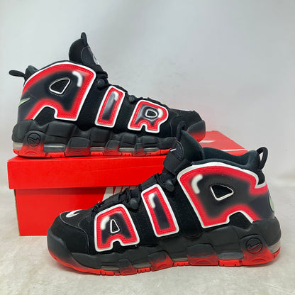 Nike Air More Uptempo Black White Laser Crimson