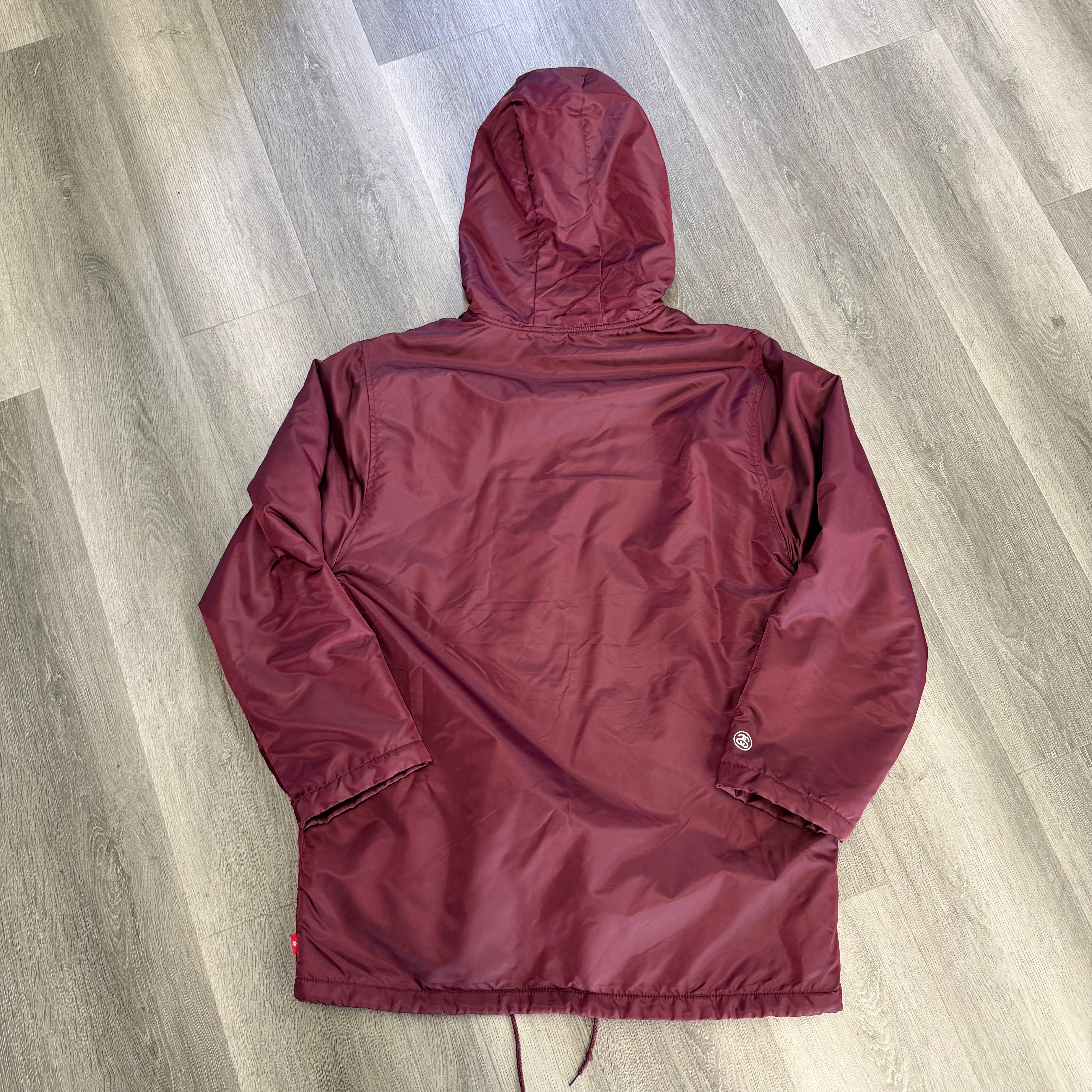 Stussy Trench Coat Fleece Lined Maroon