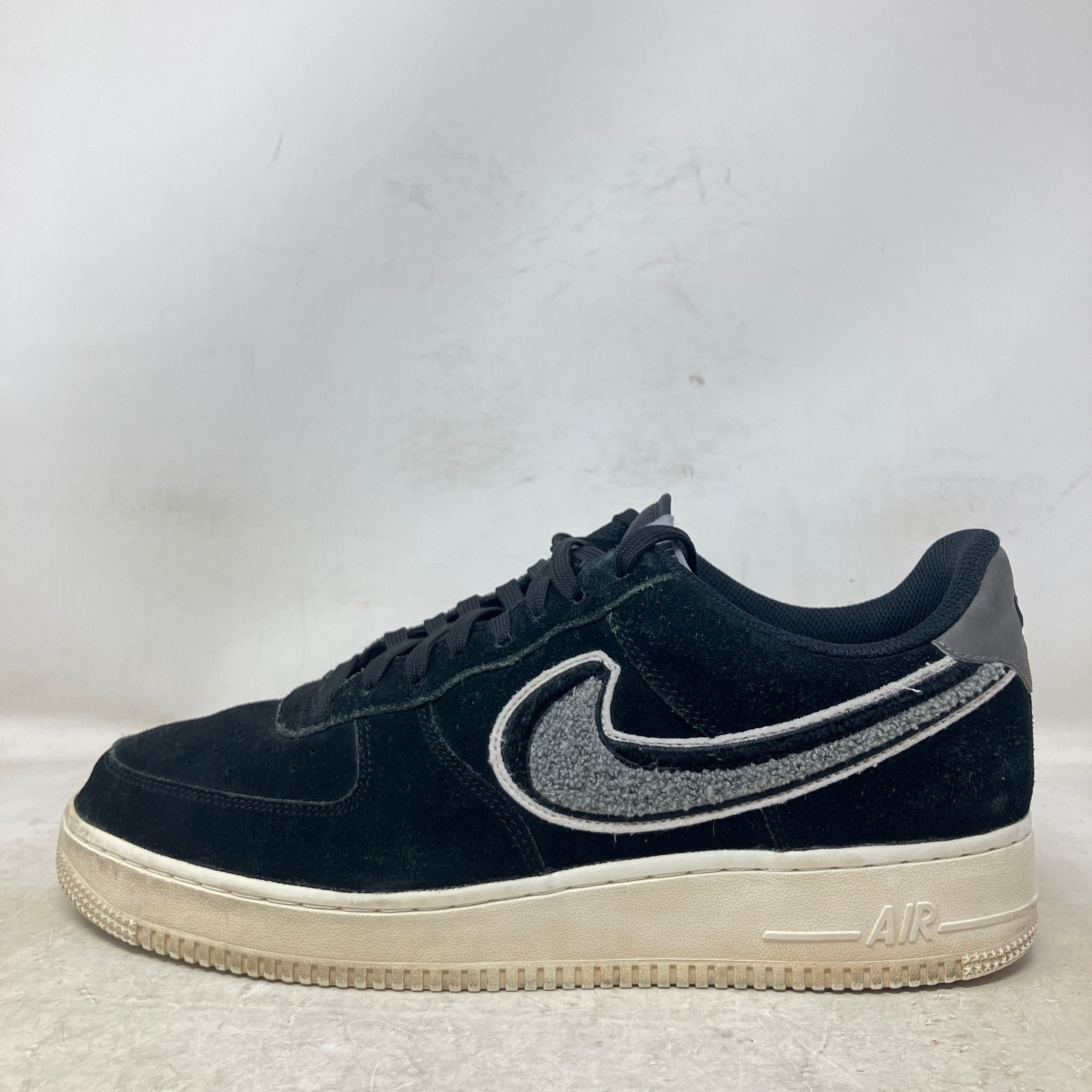 Nike Air Force 1 Low 3D Chenille Swoosh Black Cool Grey