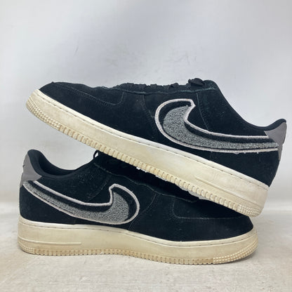 Nike Air Force 1 Low 3D Chenille Swoosh Black Cool Grey