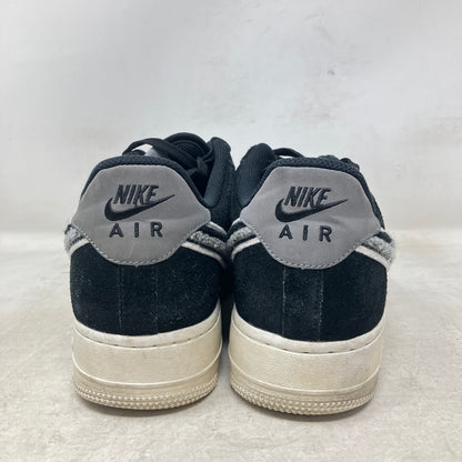 Nike Air Force 1 Low 3D Chenille Swoosh Black Cool Grey