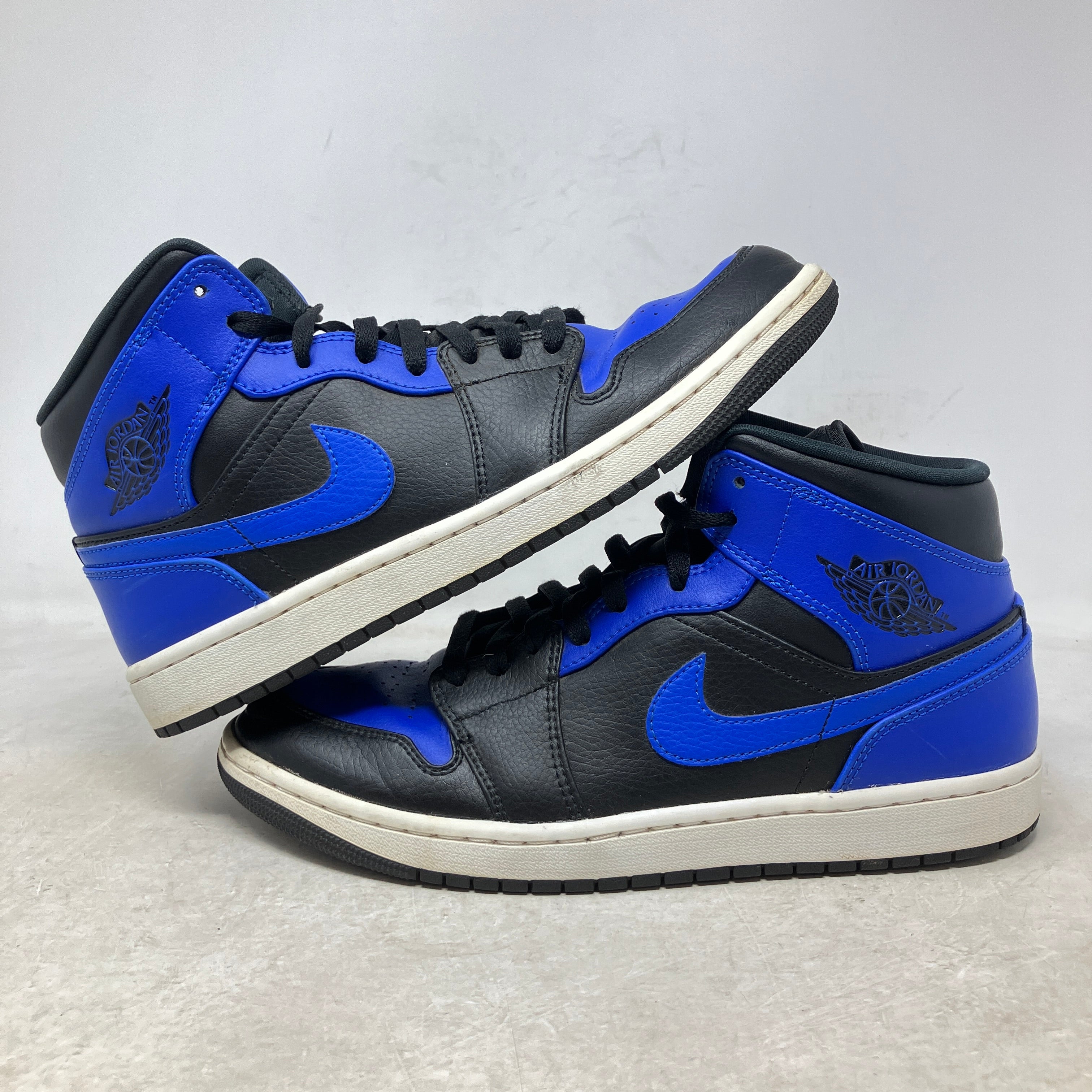 Jordan 1 Mid Hyper Royal Tumbled Leather