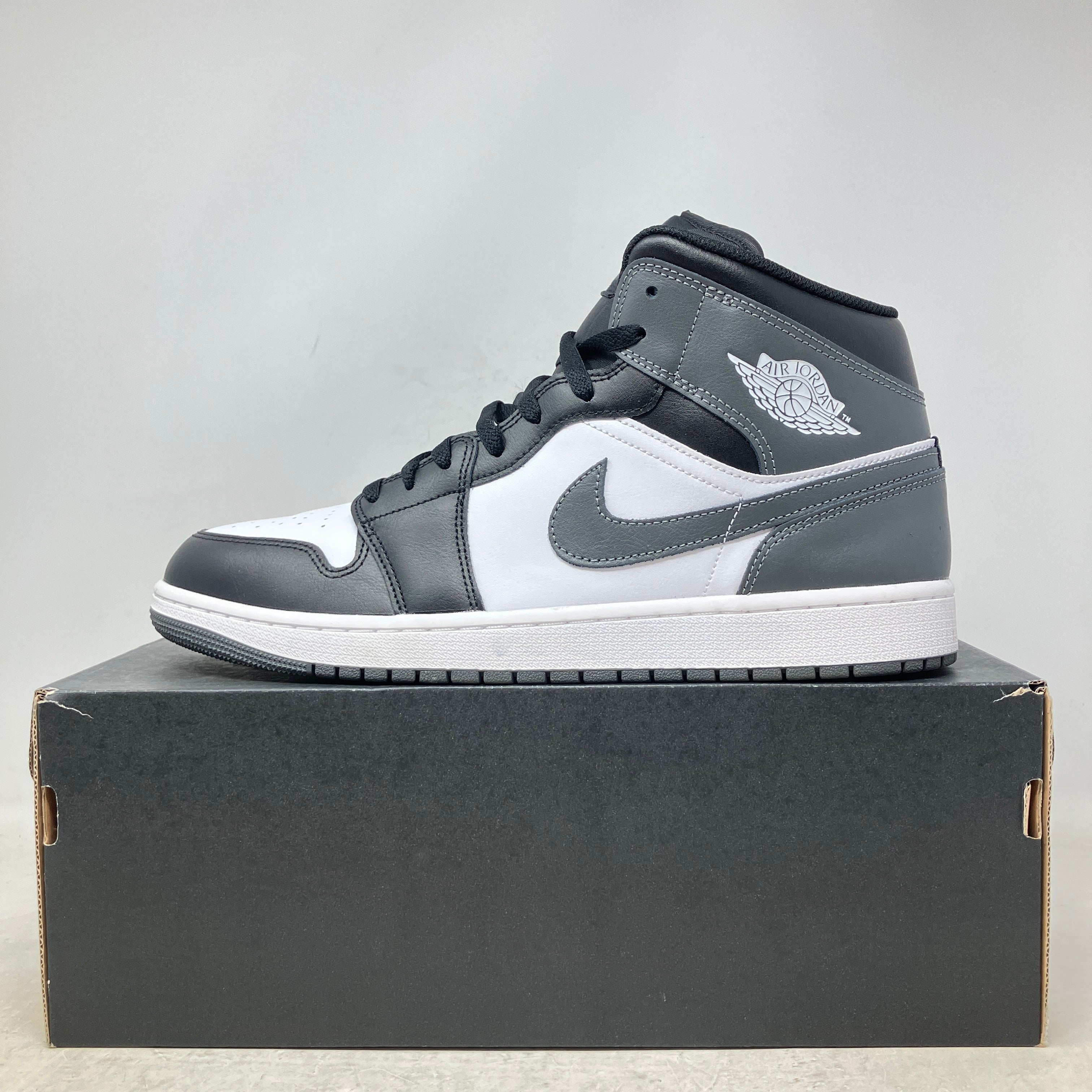 Jordan 1 Mid Black White Iron Grey