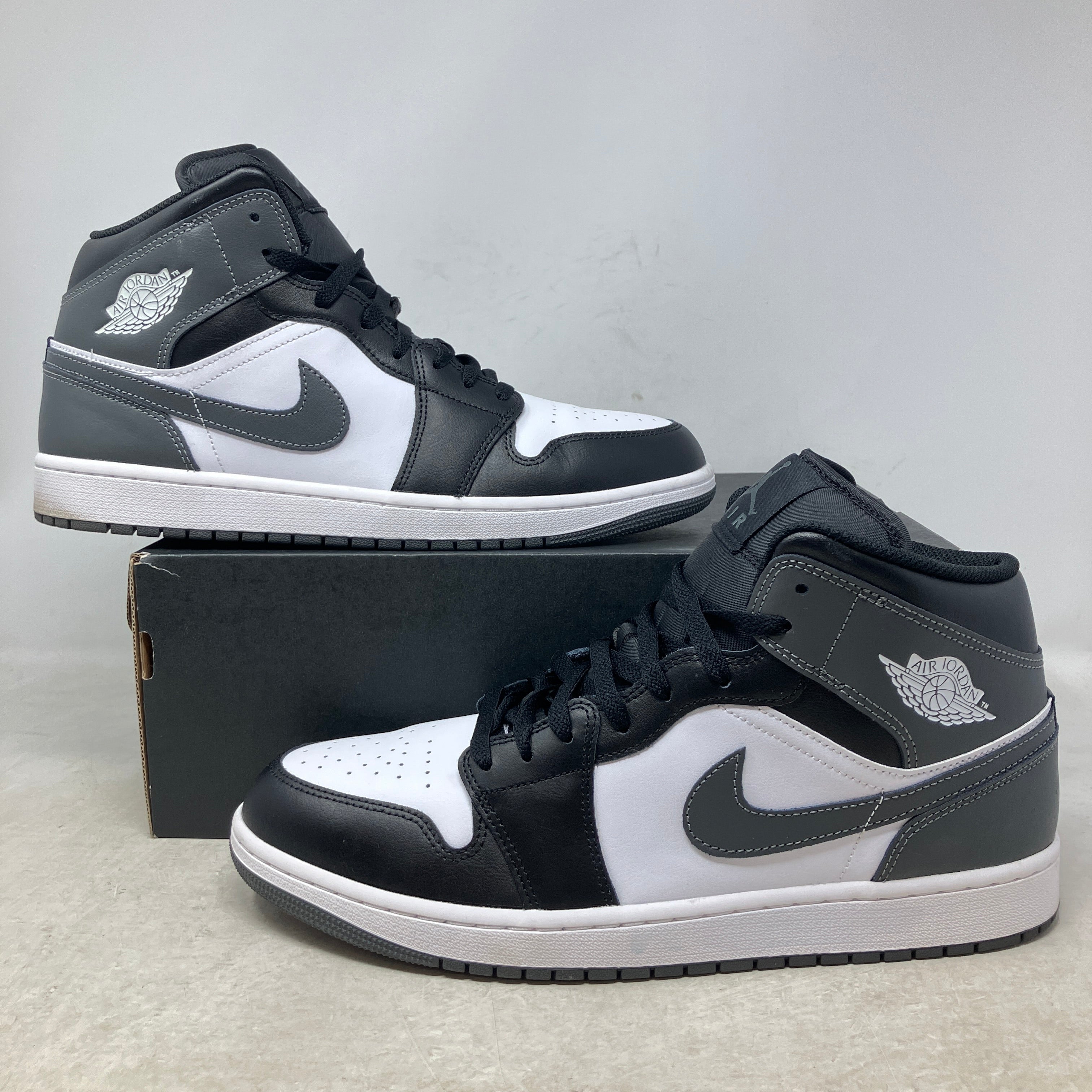 Jordan 1 Mid Black White Iron Grey