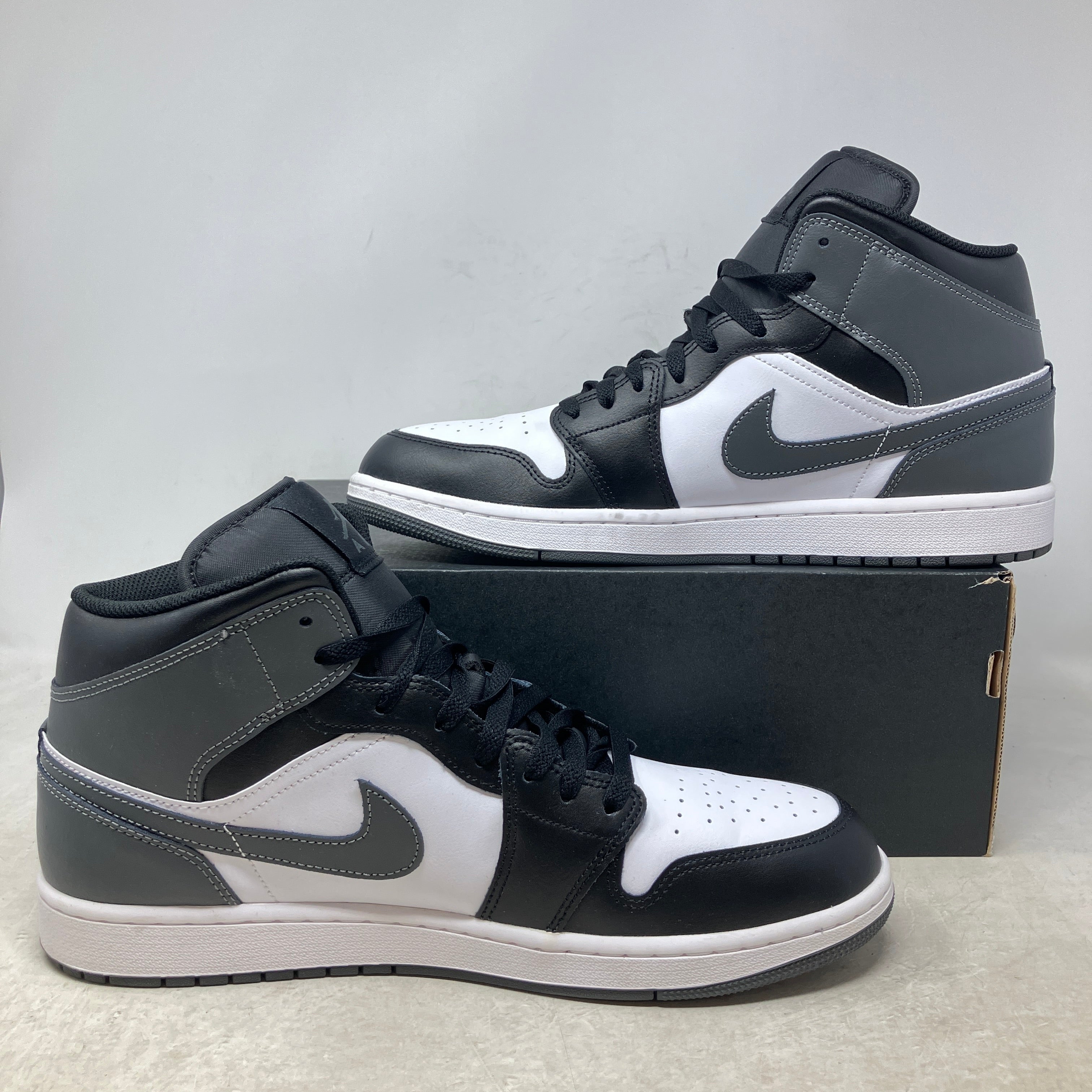 Jordan 1 Mid Black White Iron Grey