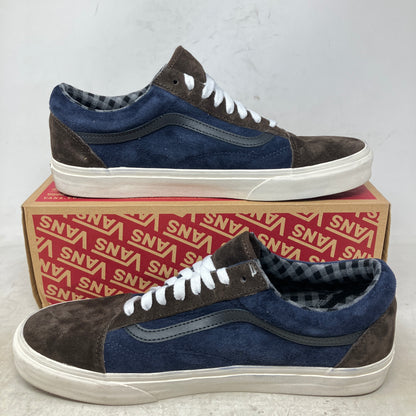 Vans Old Skool Pig Suede Plaid Brown Navy