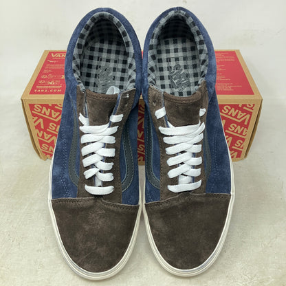 Vans Old Skool Pig Suede Plaid Brown Navy